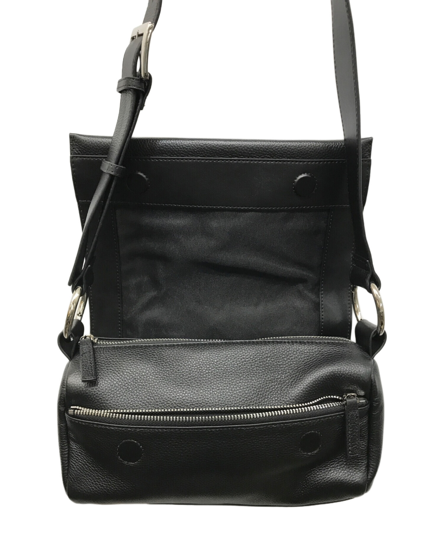 【新品 未使用】BEARDSLEY ビアズリー レザーボディバッグ ブラック 中古・古着通販】BEARDSLEY (ビアズリー) レザーボディバッグ ブラック