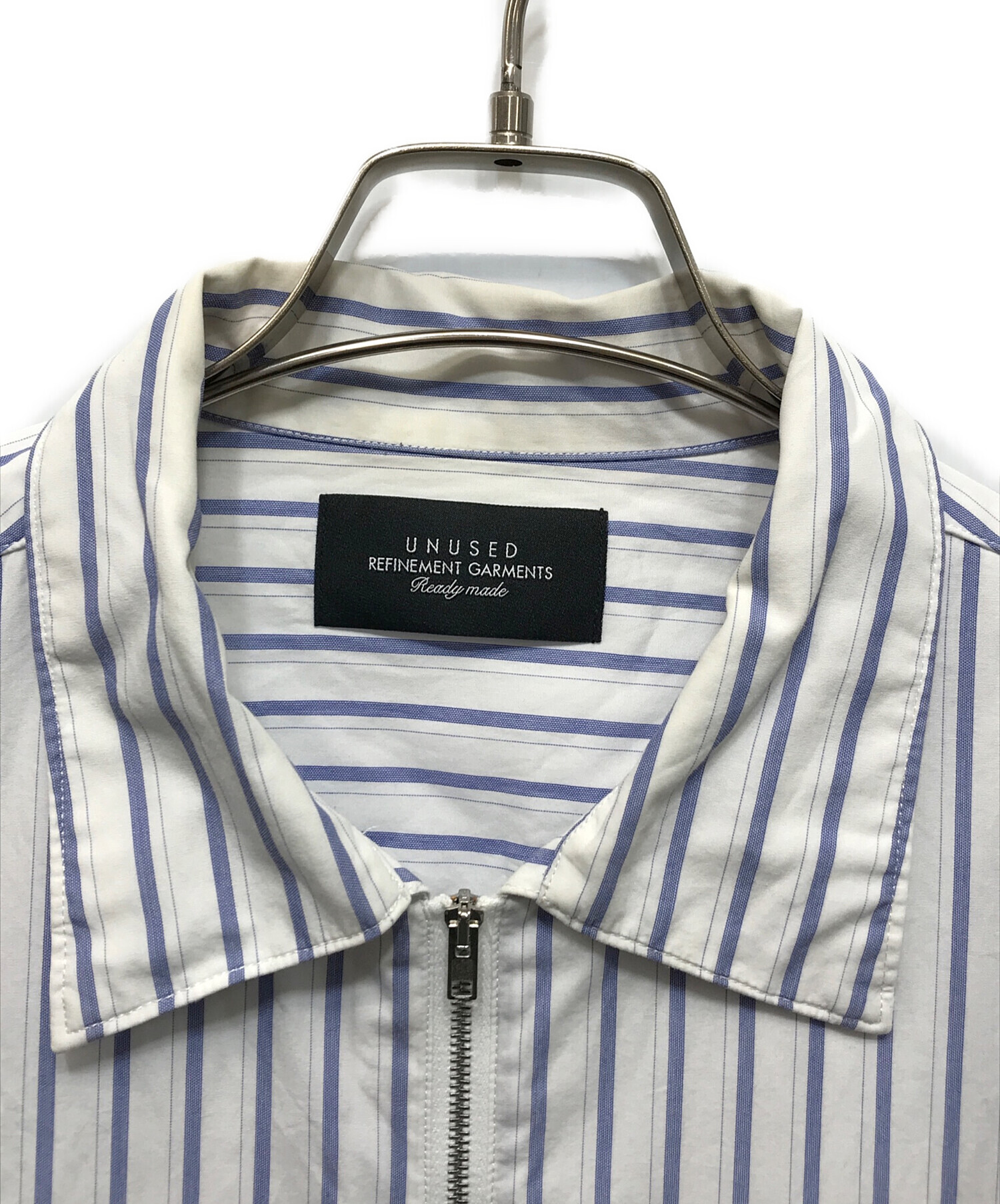 中古・古着通販】UNUSED (アンユーズド) Zip-up striped shirt