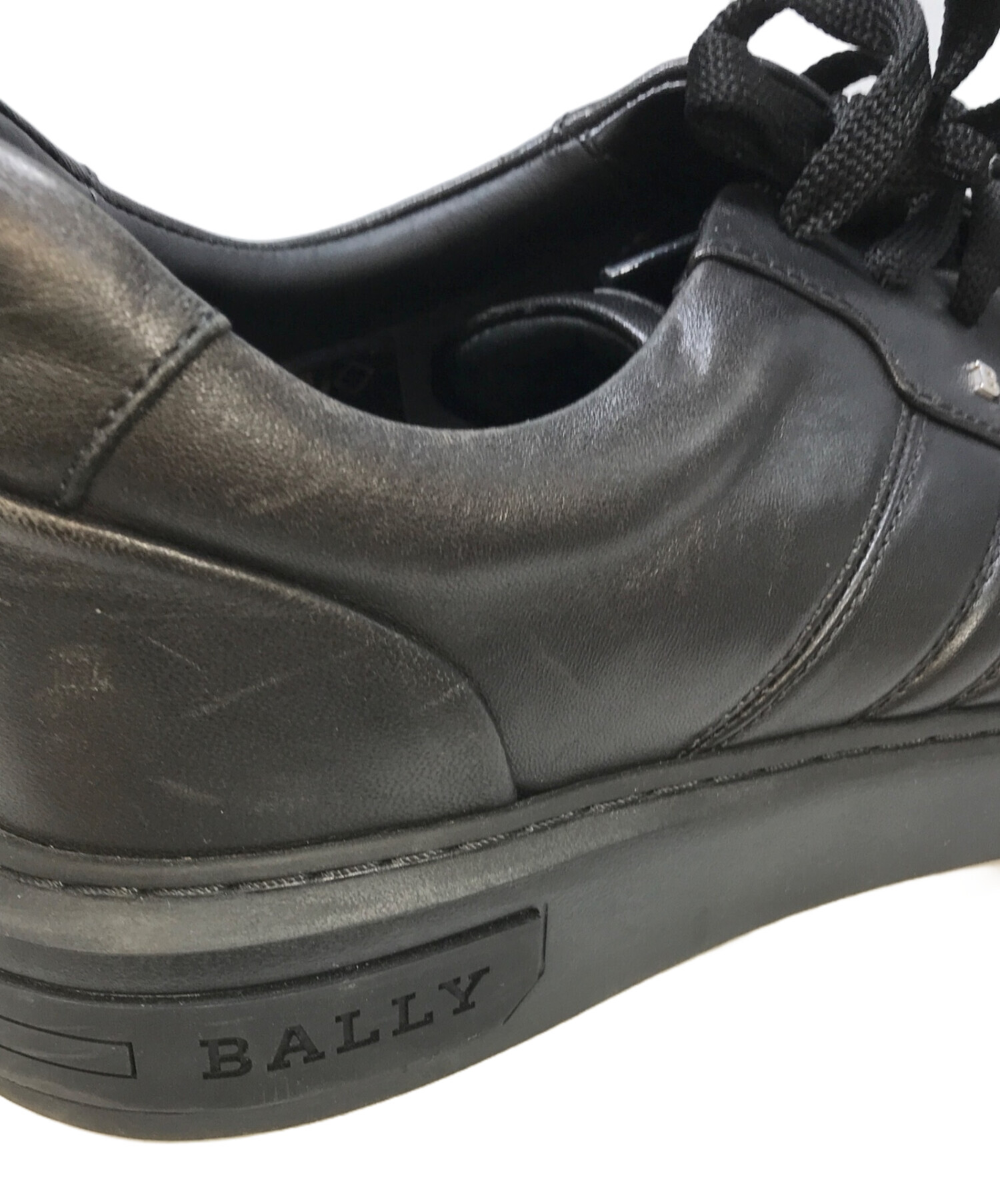 中古・古着通販】BALLY (バリー) レザースニーカー ブラック サイズ:US
