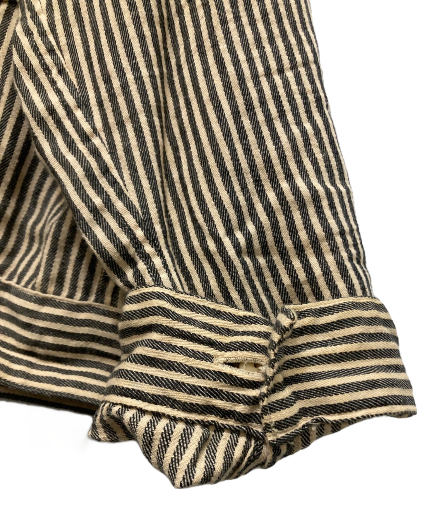 中古・古着通販】COMOLI (コモリ) ストライプ ブルゾン ベージュ