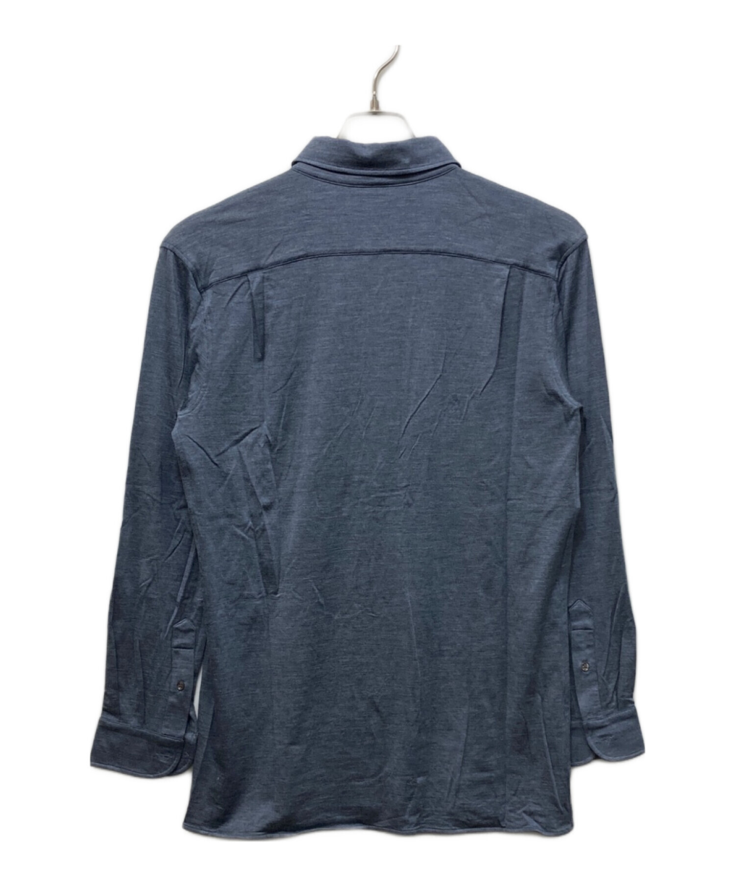 HERMESヴィンテージ シルクシャツ 中古・古着通販】HERMES (エルメス) シルク混シャツ ネイビー サイズ