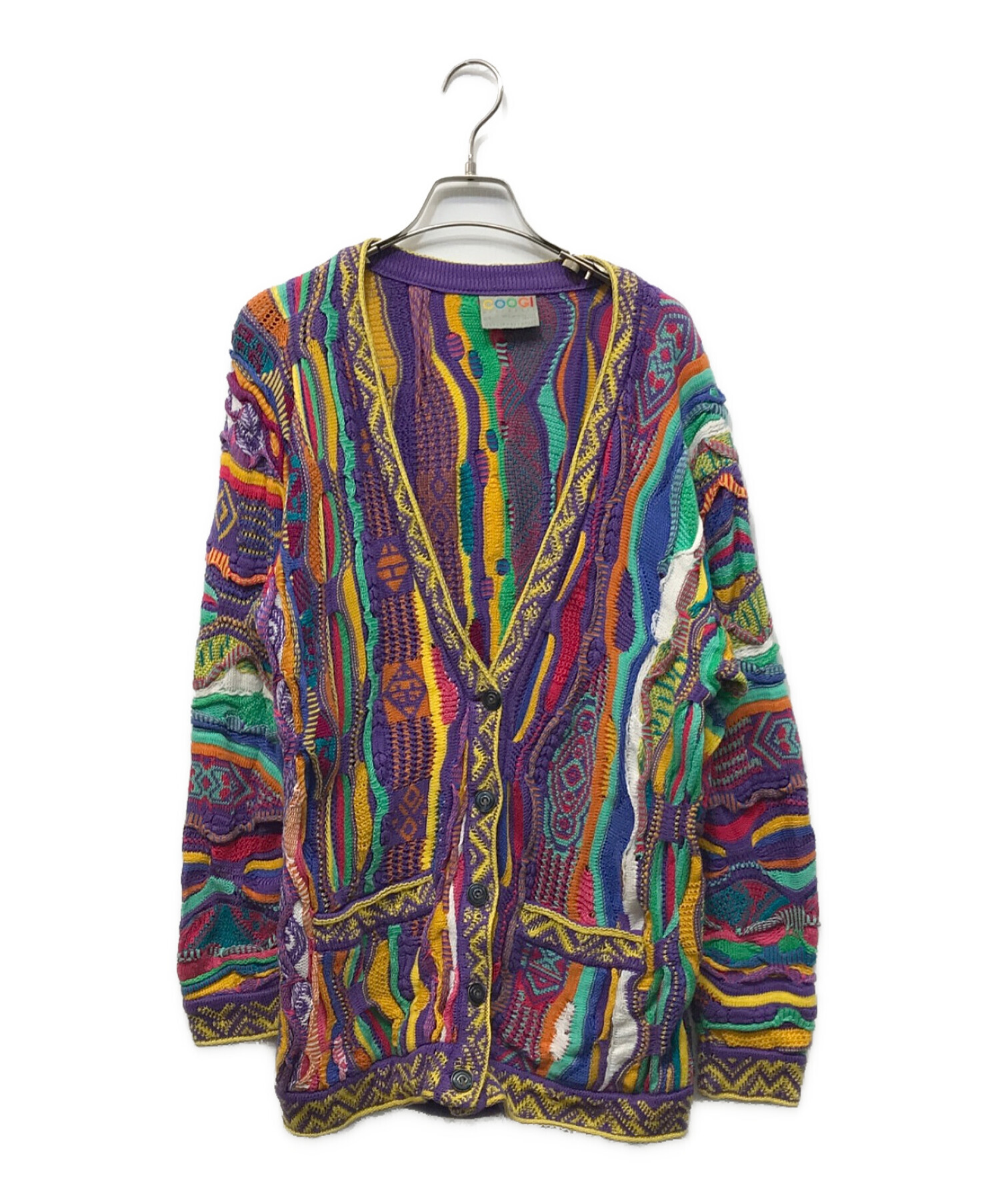 中古・古着通販】Coogi (クージー) 3Dニットカーディガン パープル