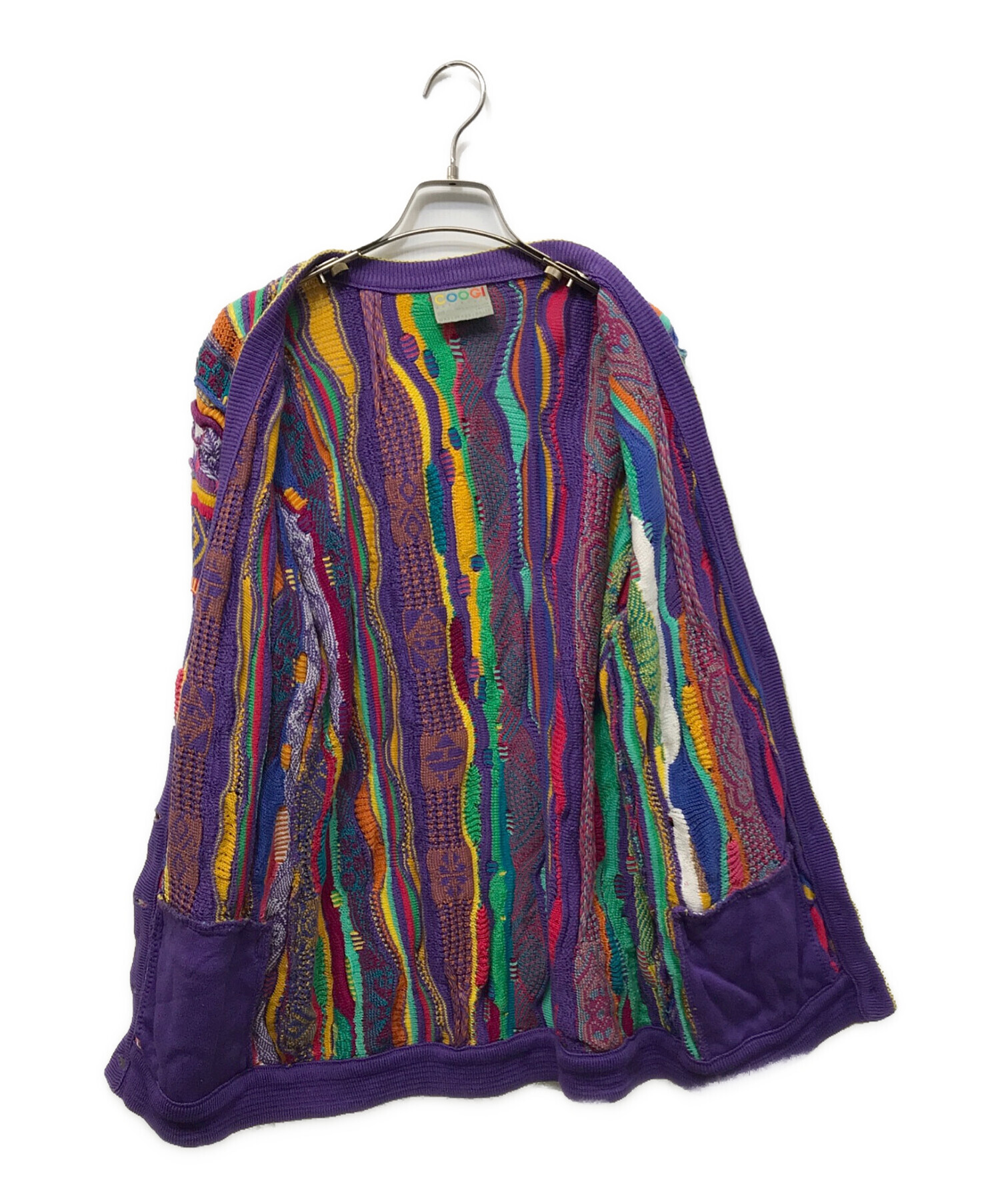 【Vintage】COOGI 3D KNIT CARDIGAN 中古・古着通販】Coogi (クージー) 3Dニットカーディガン スカイブルー