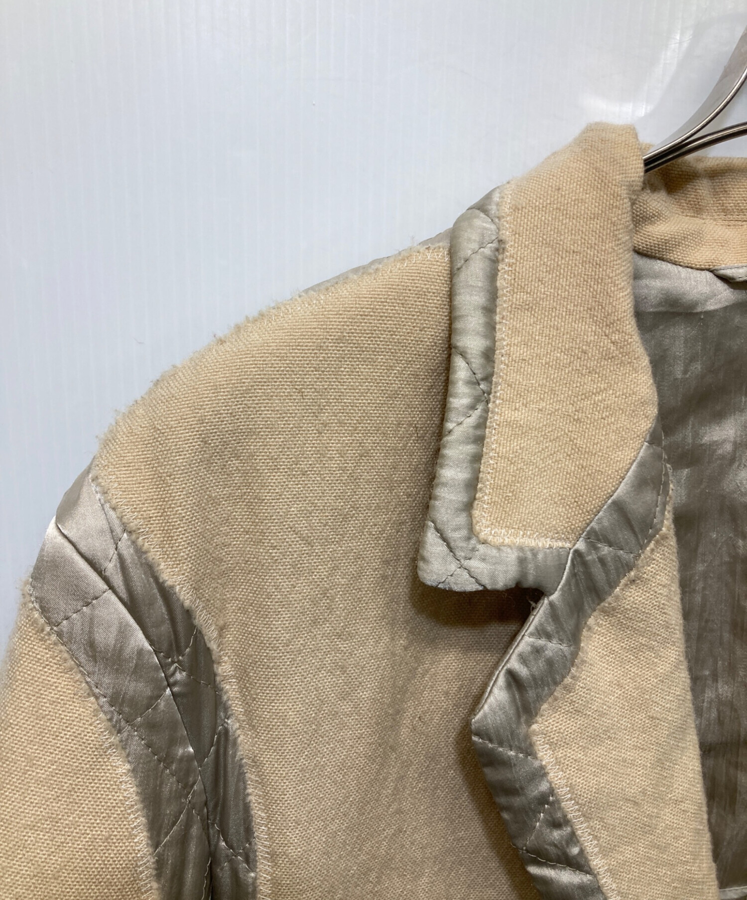 【希少】イッセイミヤケ　ジャケット　ウール　ナイロン　ドッキング　異素材 希少】イッセイミヤケ ジャケット ウール ナイロン ドッキング 異素材