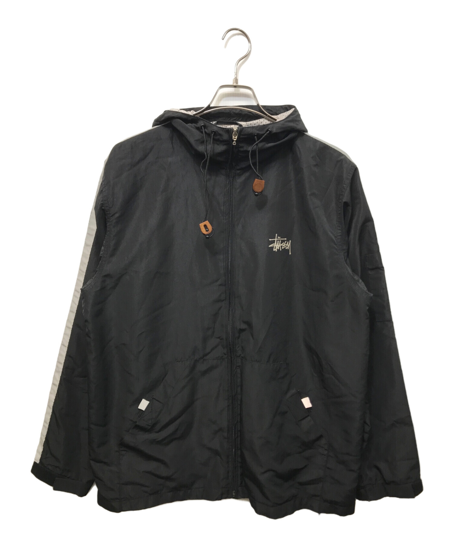 ストューシージャケット古着 00s OLD STUSSY Nylon Padding Jacket 黒 L オールドステューシー