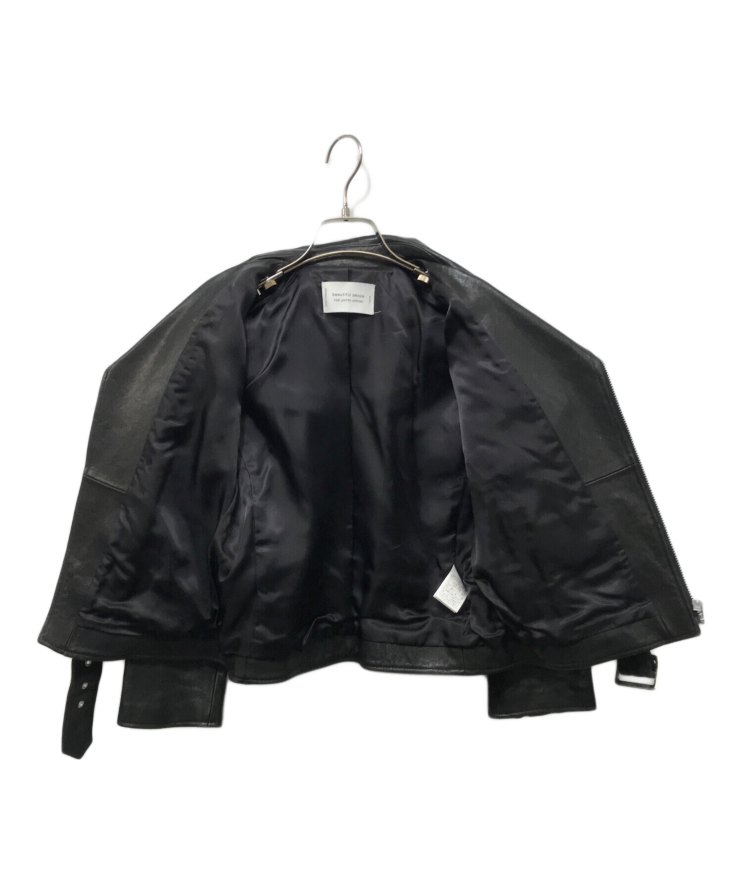 ビューティーフルピープル ライダースジャケット 150cm ブラック 中古・古着通販】beautiful people (ビューティフルピープル) vintage