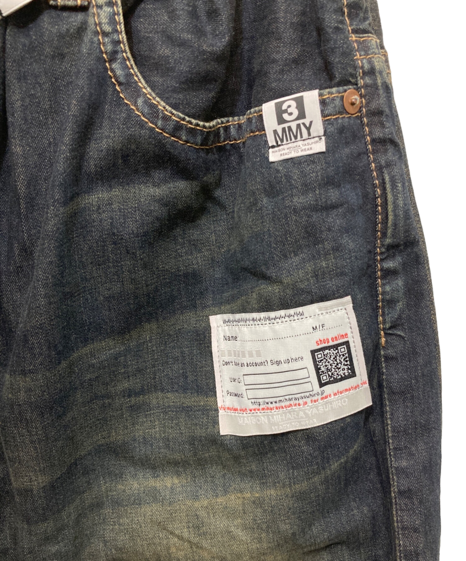 Archive 1999AW MIHARA YASUHIRO デニムパンツ 初期 中古・古着通販】MIHARA YASUHIRO (ミハラヤスヒロ) FOUR LEGS PANTS