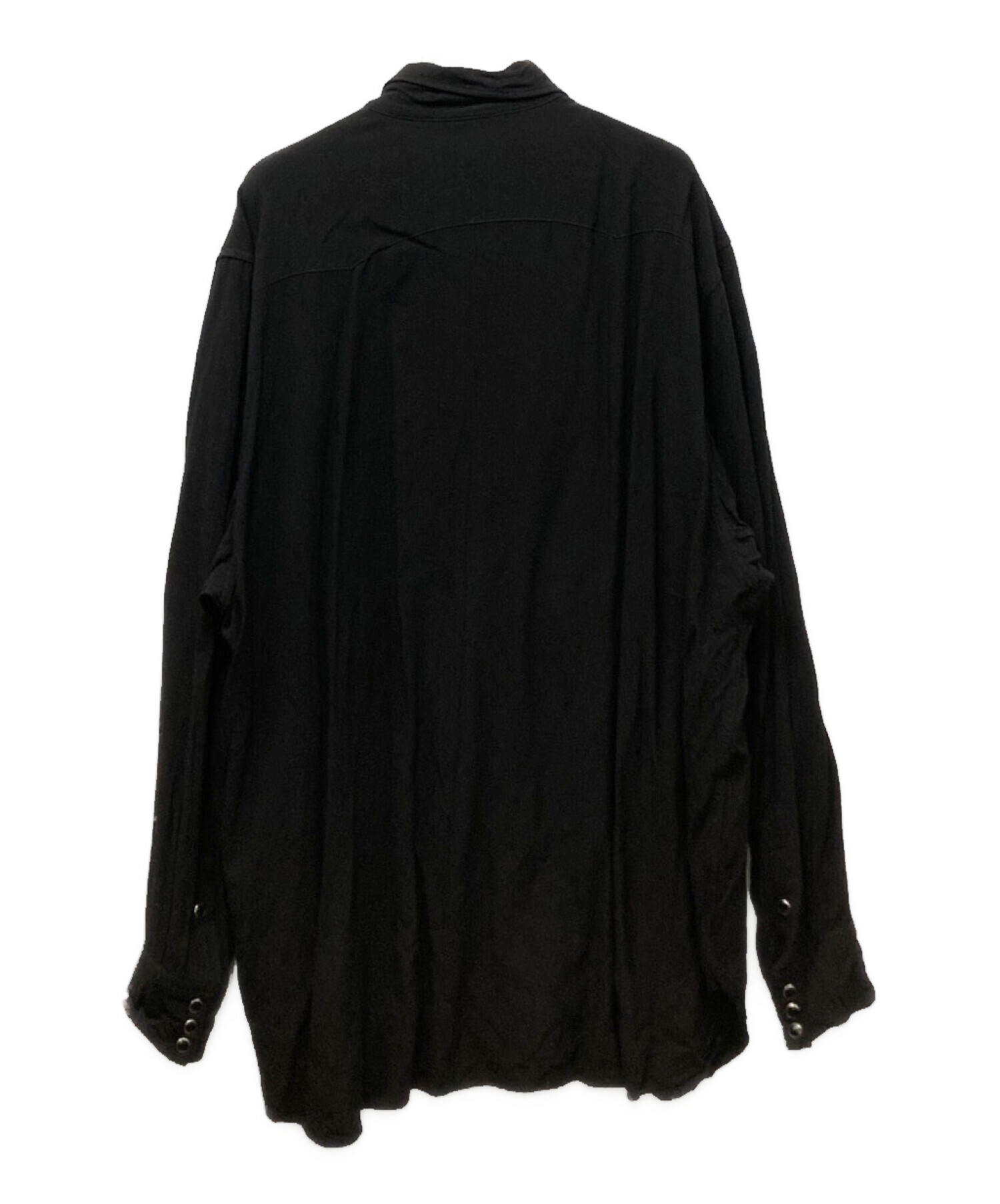 中古・古着通販】COMOLI (コモリ) レーヨン ウエスタンシャツ ブラック