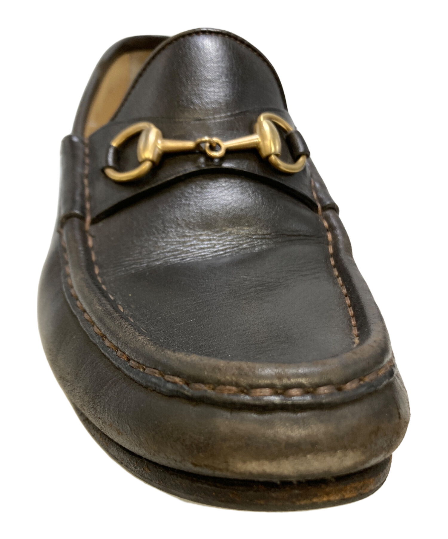 中古・古着通販】GUCCI (グッチ) ビットローファー ブラウン サイズ:7B