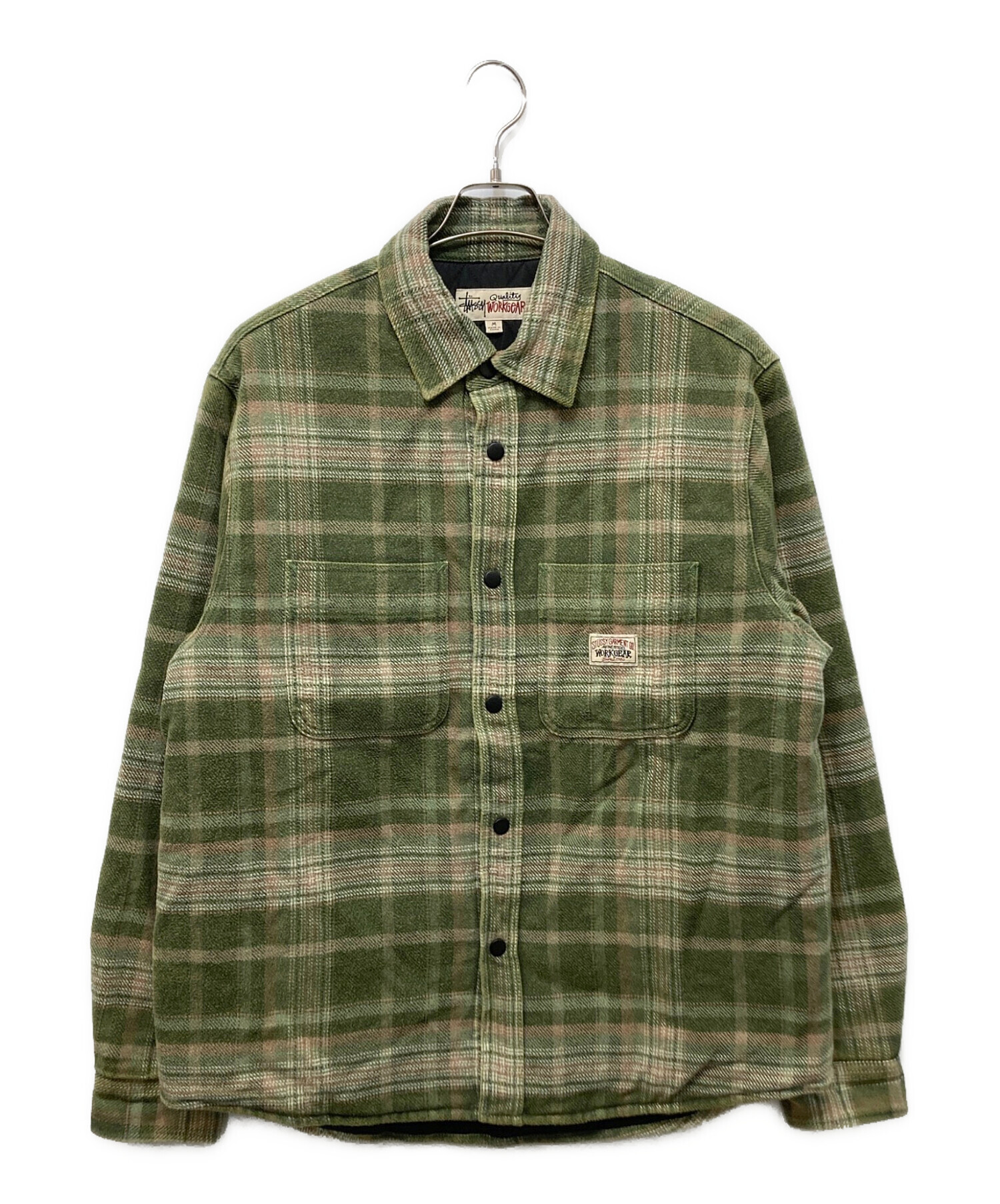 Stussy ヘビーフランネルチェック シャツジャケット 裏地キルティング中綿 中古・古着通販】stussy (ステューシー) チェックキルティングシャツ