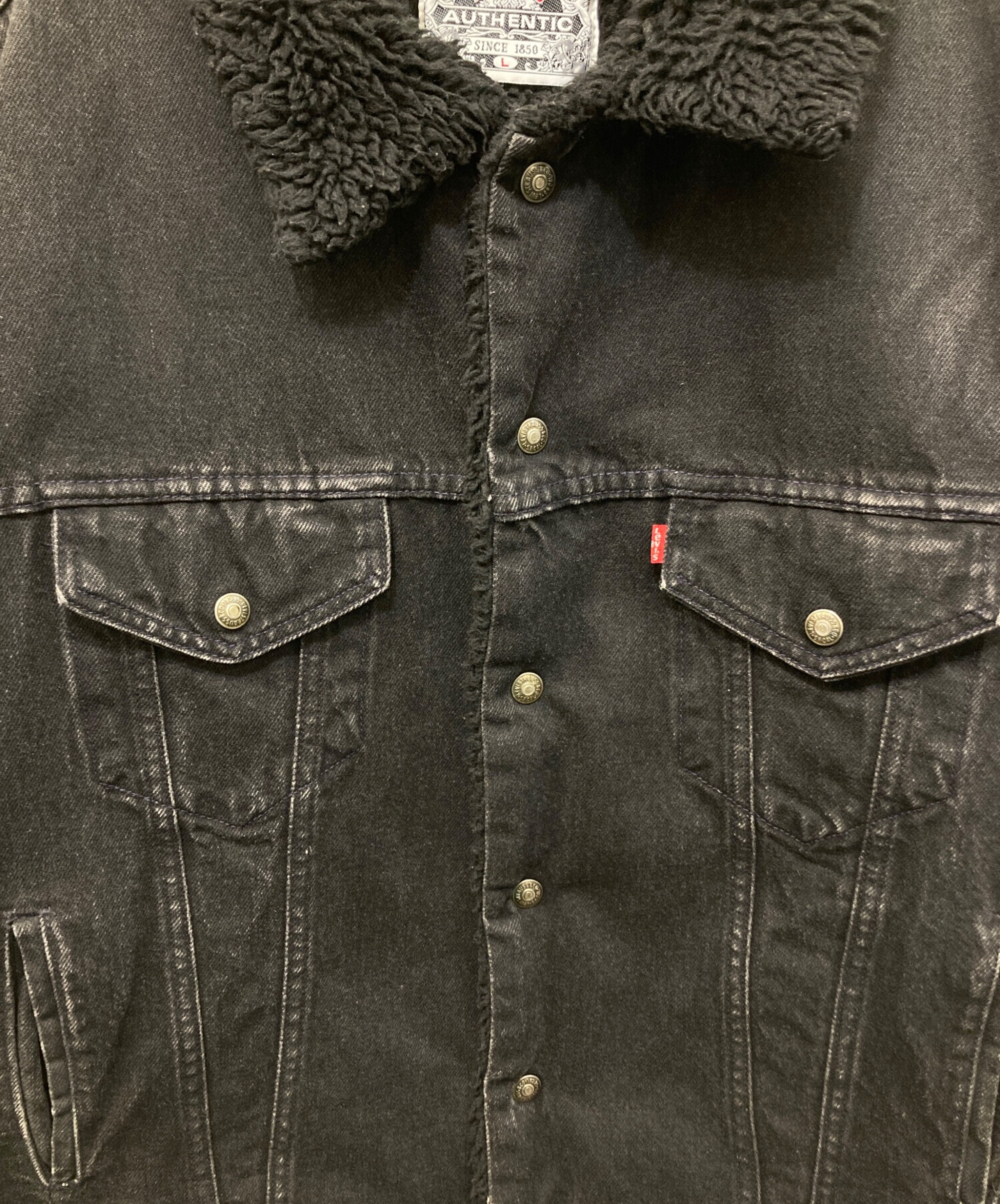 中古・古着通販】LEVI'S (リーバイス) ボアブラックデニムジャケット