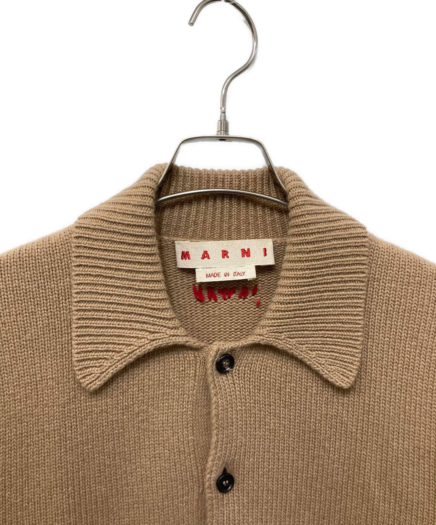 中古・古着通販】MARNI (マルニ) ウールカシミヤニットポロ ブラウン