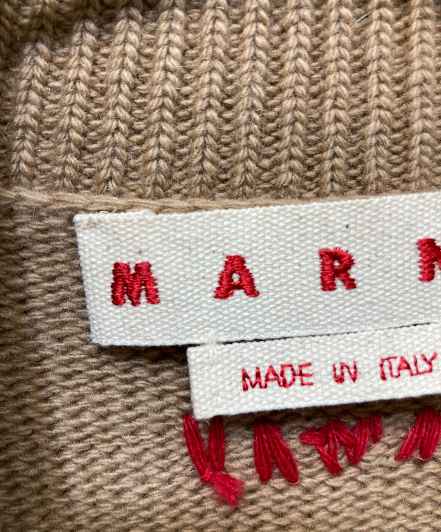 中古・古着通販】MARNI (マルニ) ウールカシミヤニットポロ ブラウン