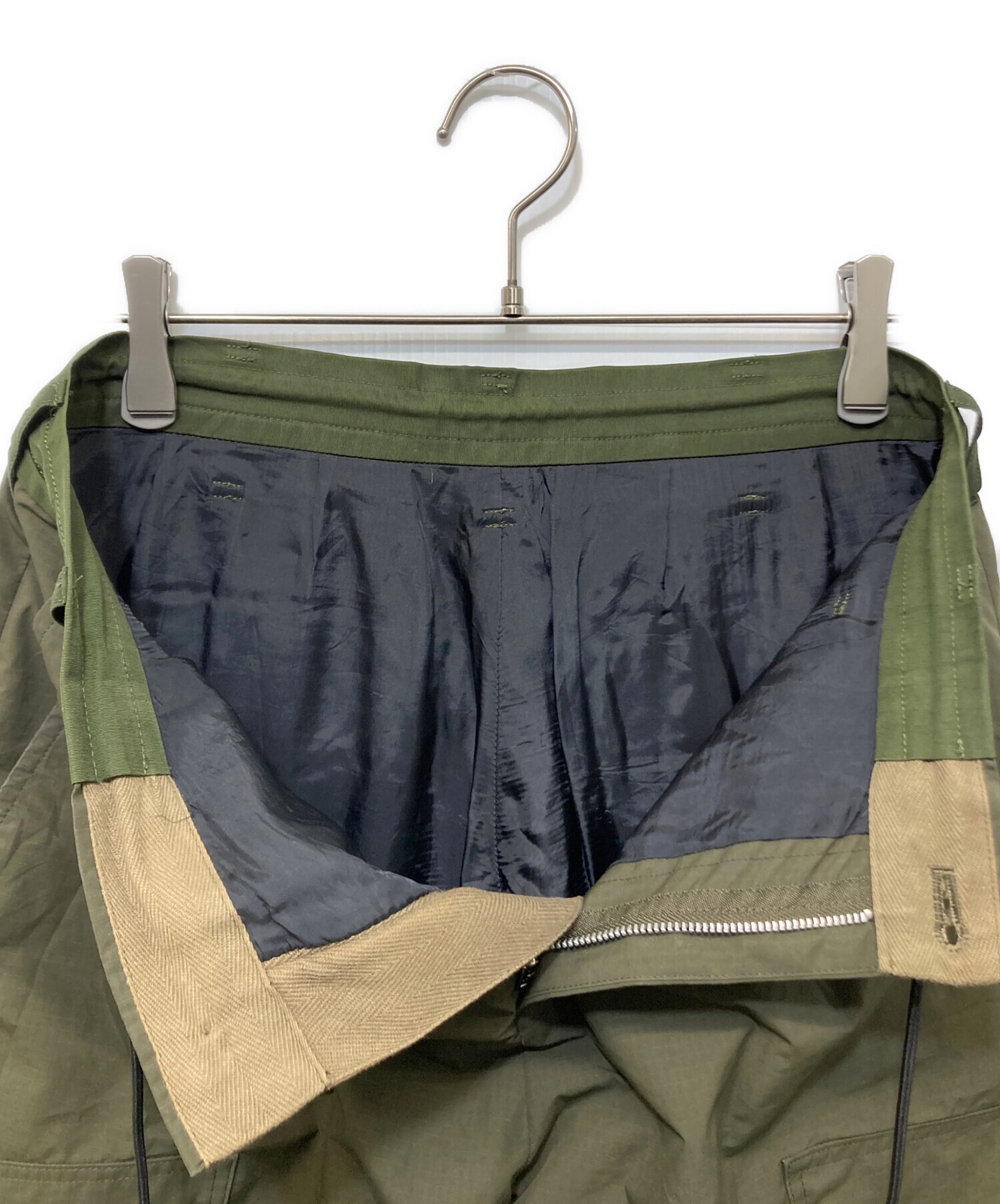 中古・古着通販】sacai (サカイ) Rip Stop Mix Pants カーキ サイズ:1