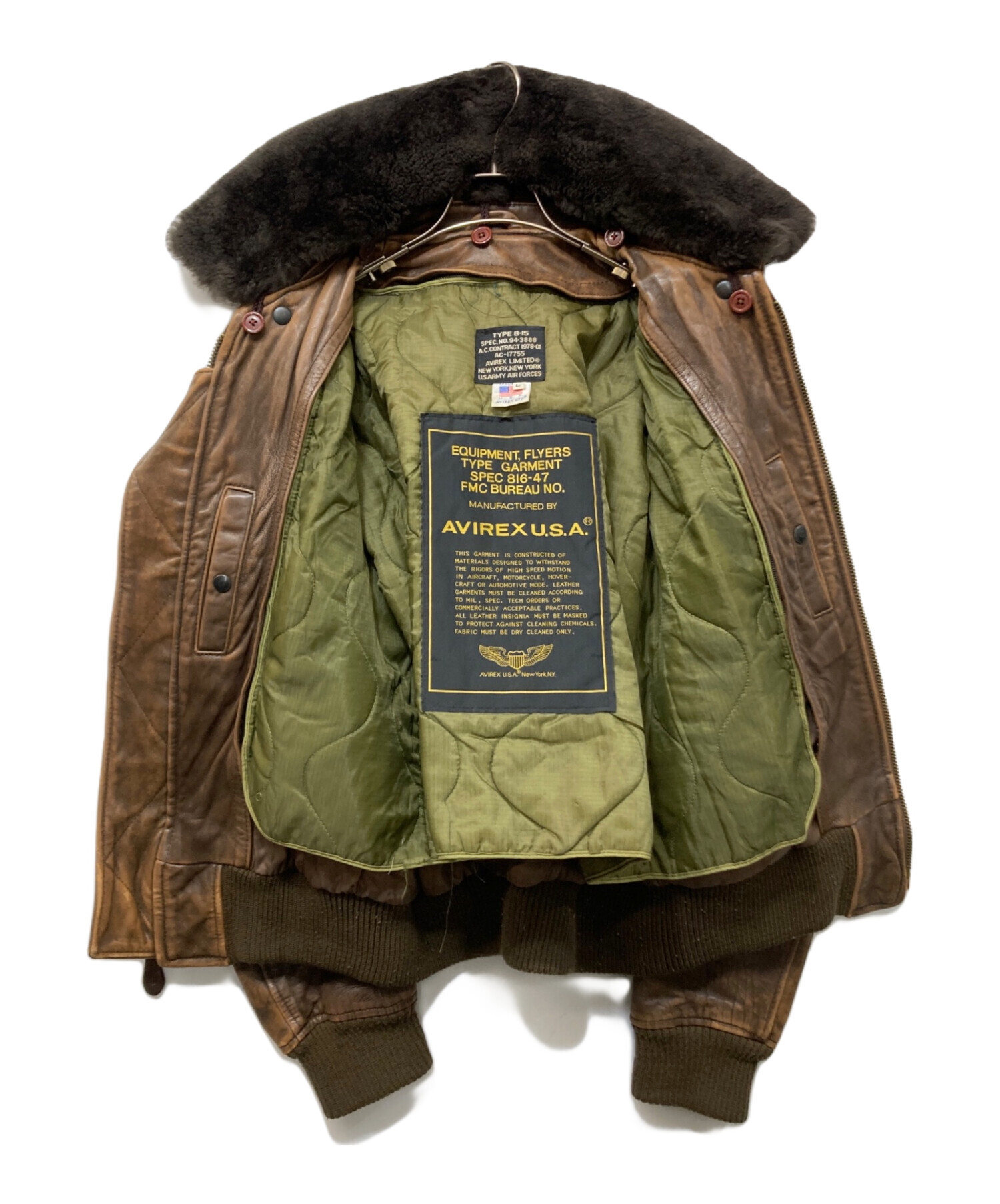 中古・古着通販】AVIREX (アヴィレックス) B-15 フライトジャケット