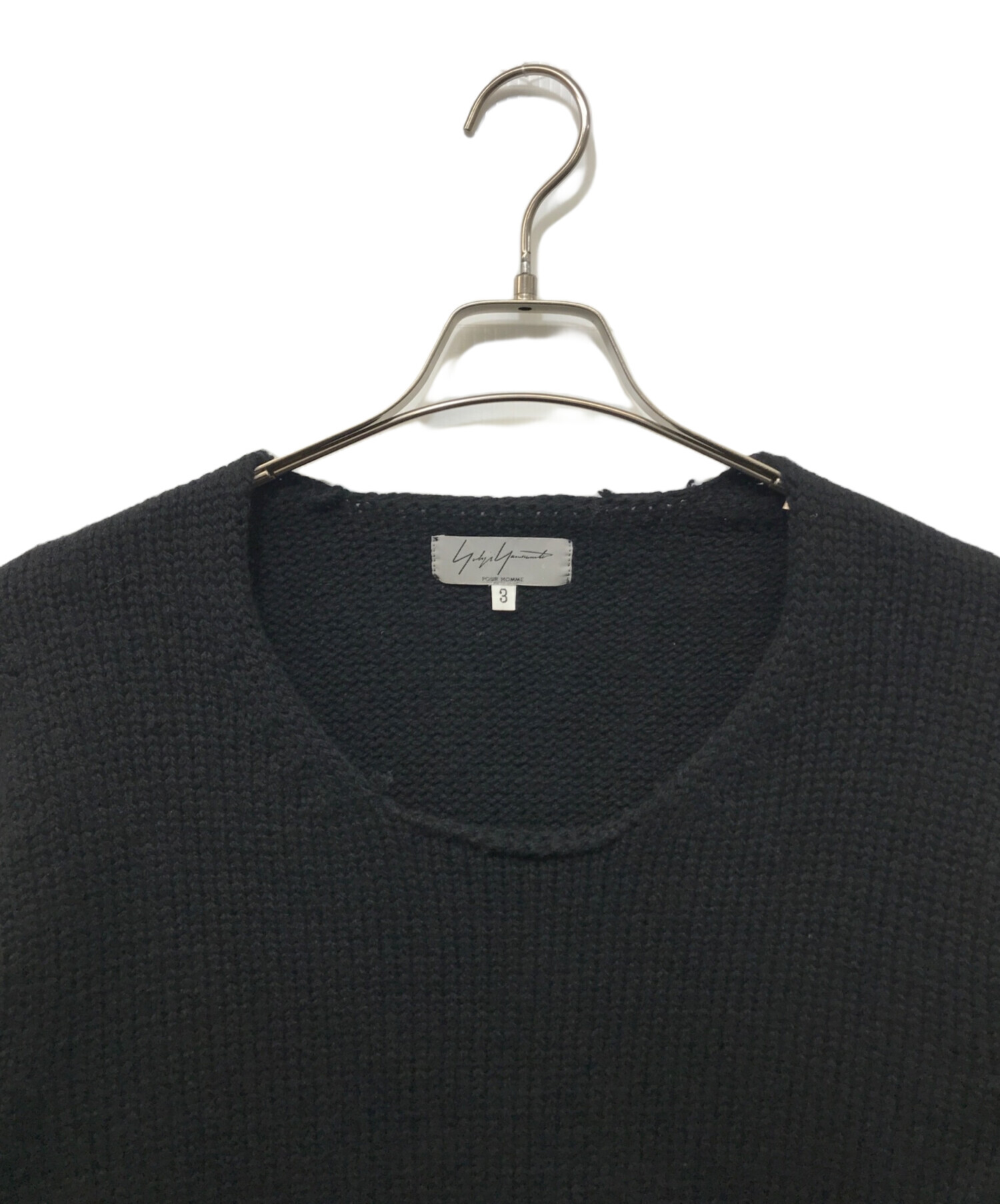 ニ*読様 Yohji Yamamoto Pour Homme ブラックニットセー 中古・古着通販】Yohji Yamamoto pour homme (ヨウジヤマモト