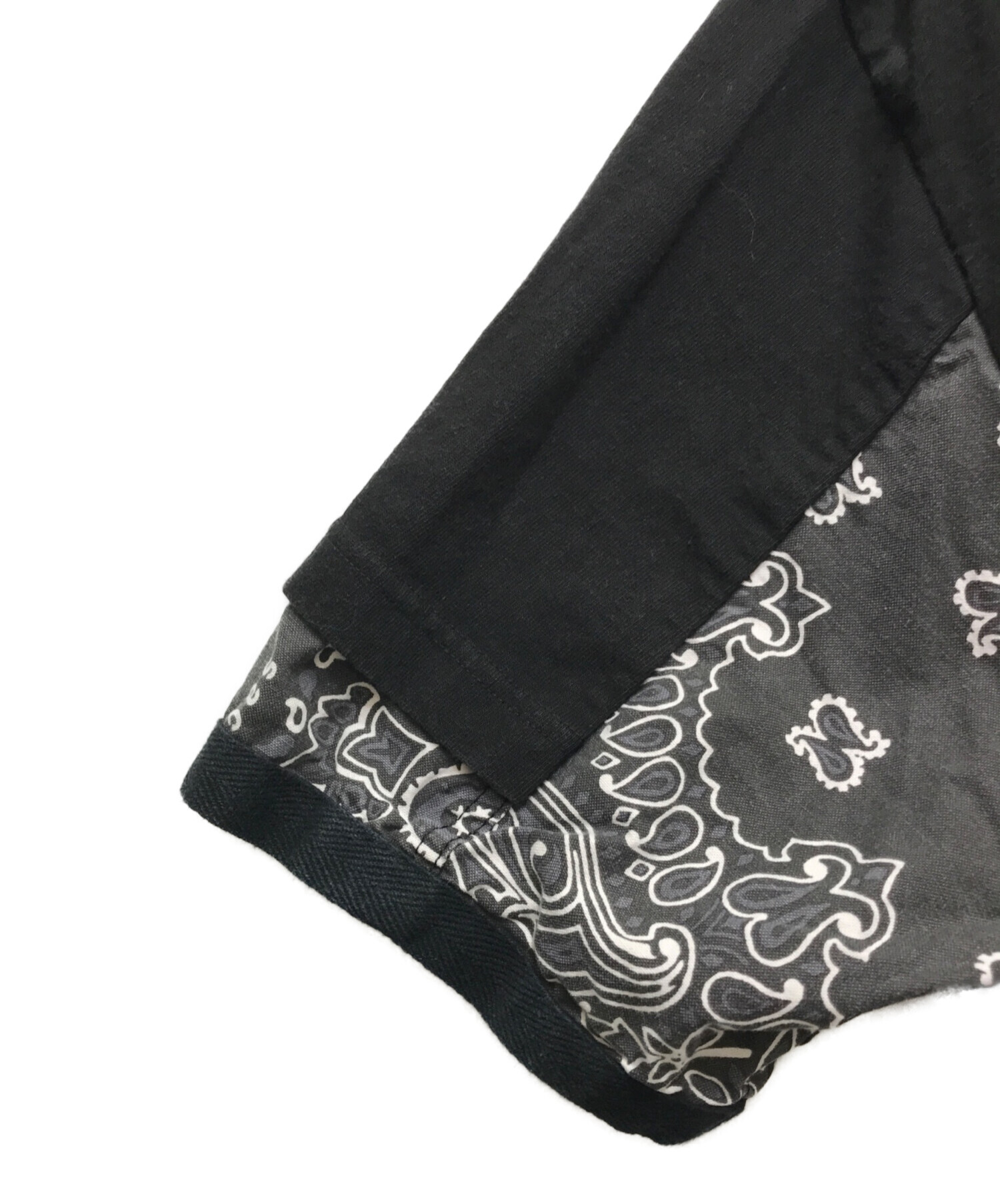 中古・古着通販】sacai (サカイ) バンダナ切替Tシャツ ブラック×グレー