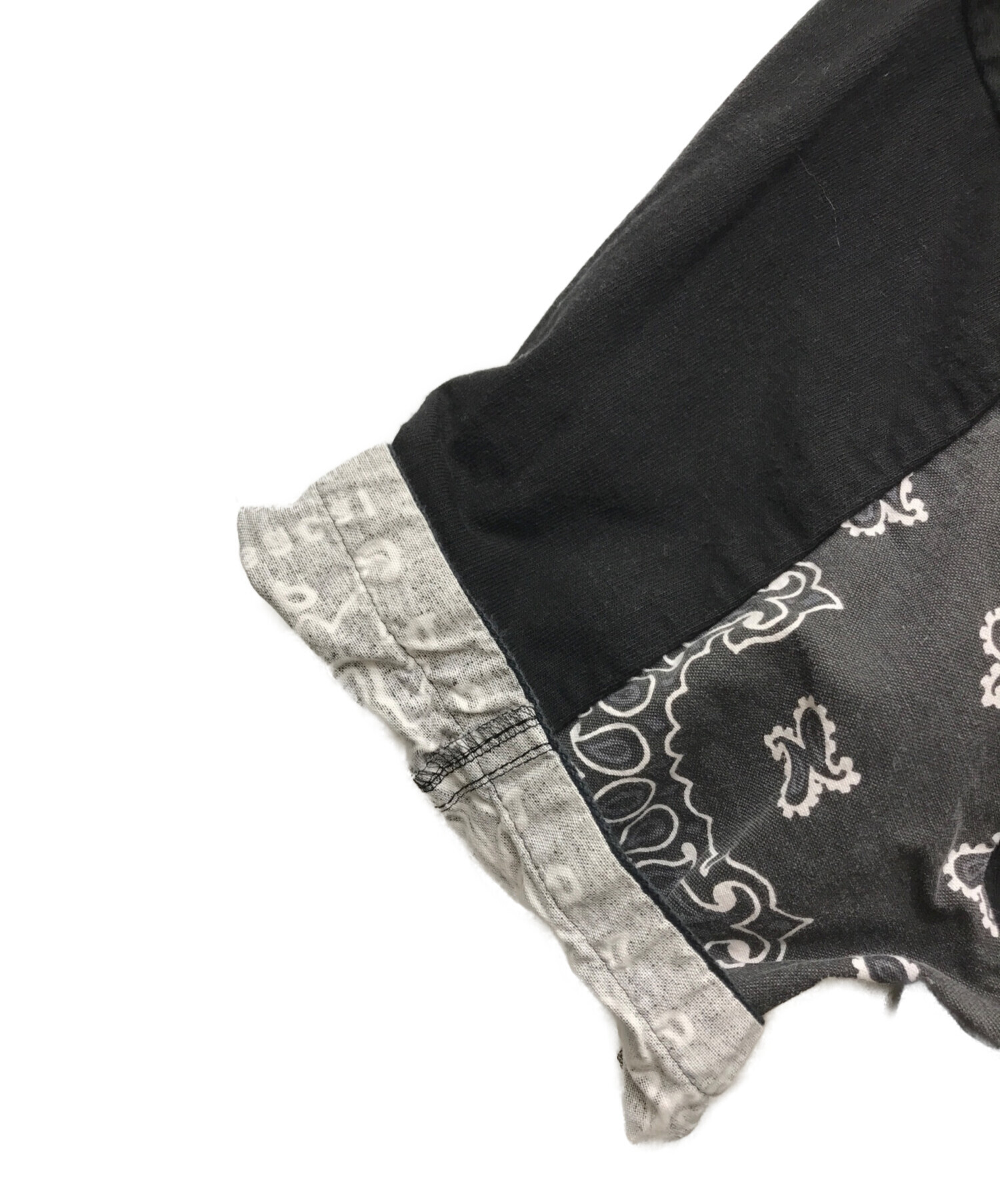 中古・古着通販】sacai (サカイ) バンダナ切替Tシャツ ブラック×グレー