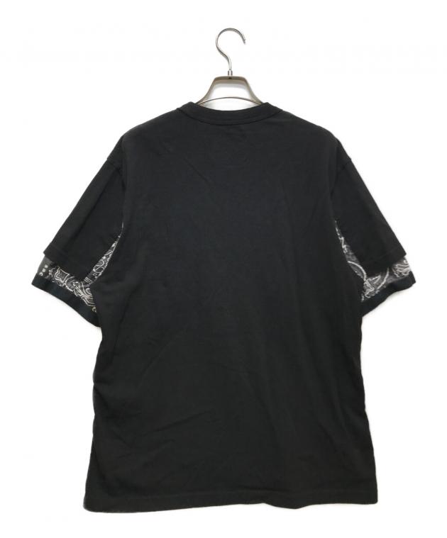 中古・古着通販】sacai (サカイ) バンダナ切替Tシャツ ブラック×グレー