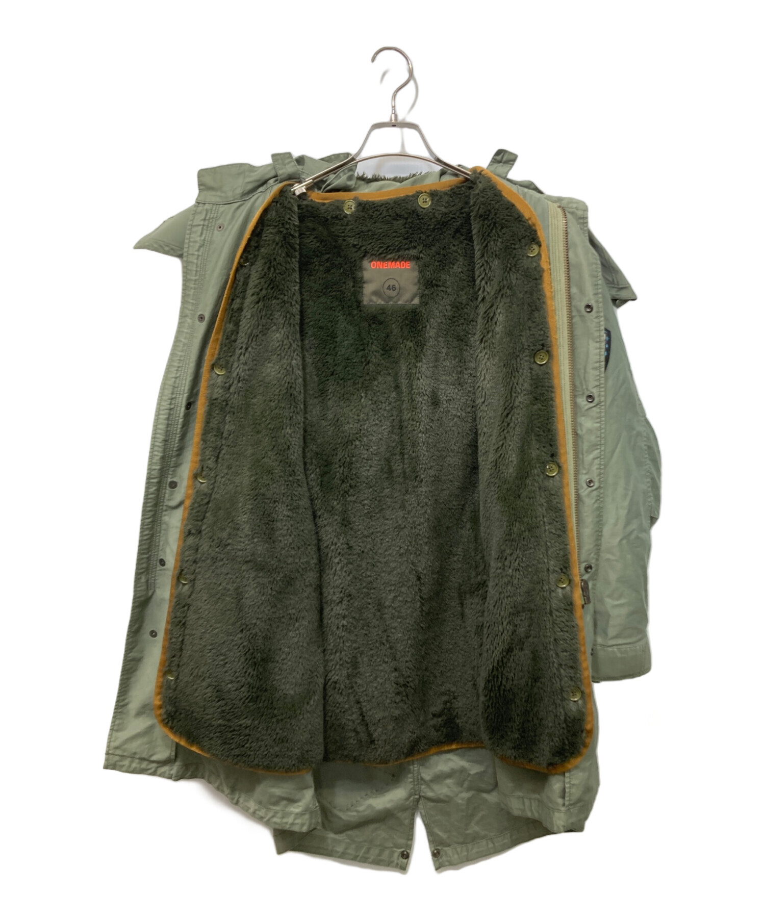 中古・古着通販】ONEMADE (ワンメイド) モッズコート カーキ サイズ:46