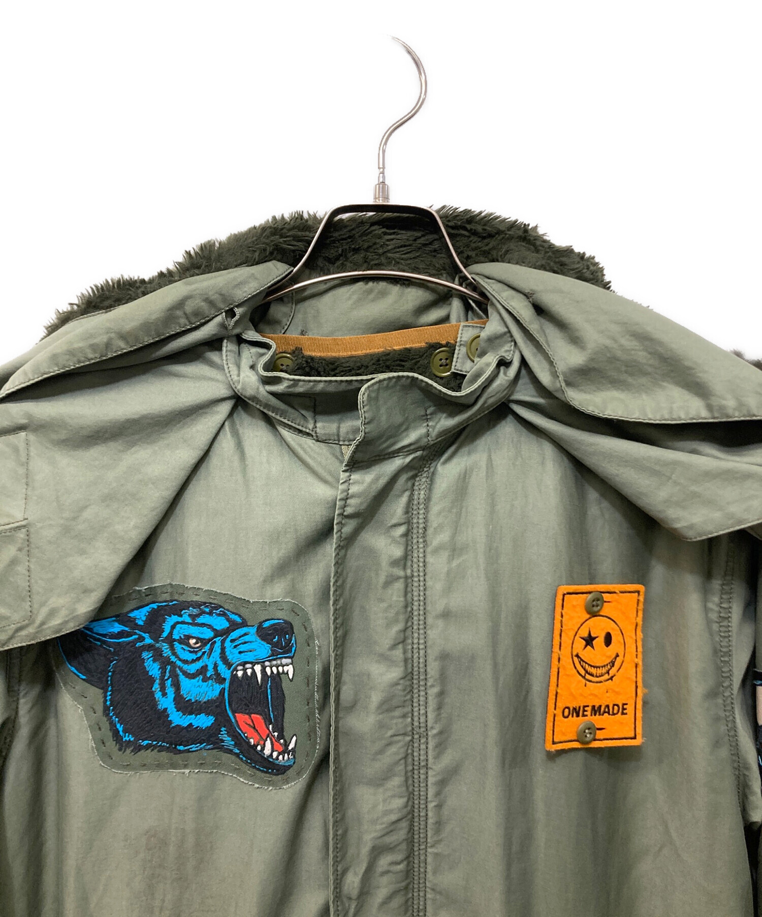 中古・古着通販】ONEMADE (ワンメイド) モッズコート カーキ サイズ:46