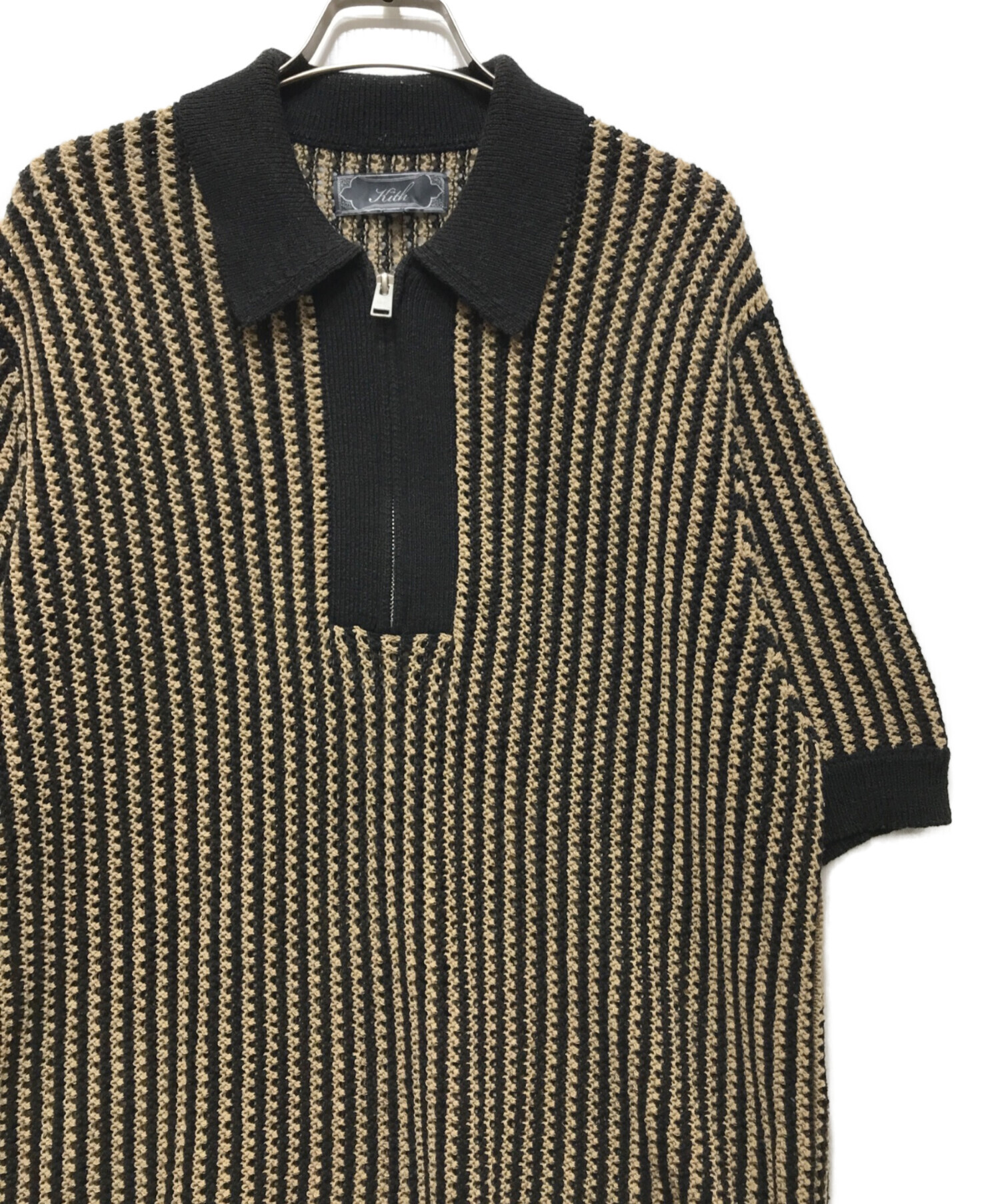 中古・古着通販】KITH (キス) Nash Knit Polo イエロー×ブラック