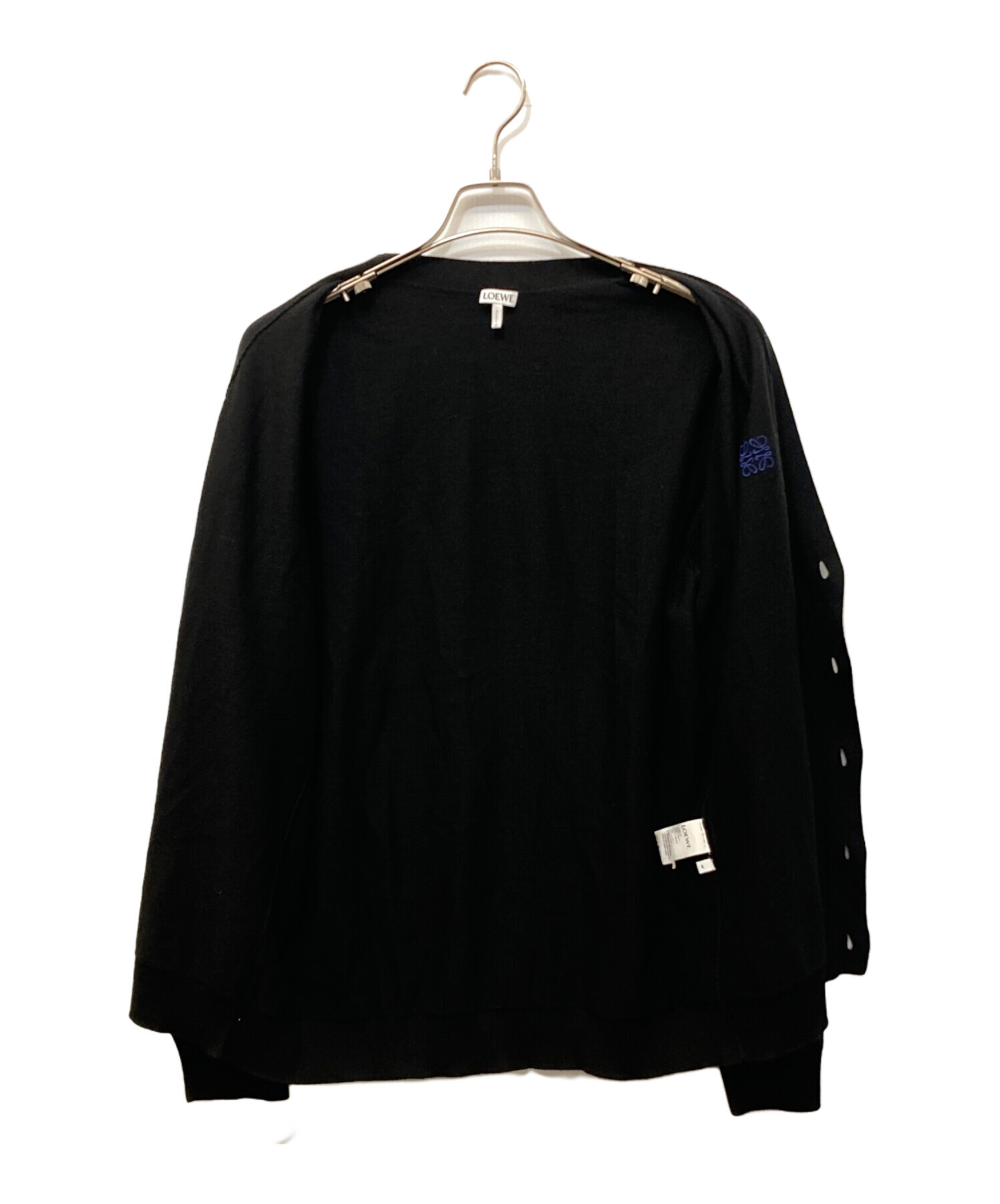 中古・古着通販】LOEWE (ロエベ) アナグラム刺繍カーディガン ブラック