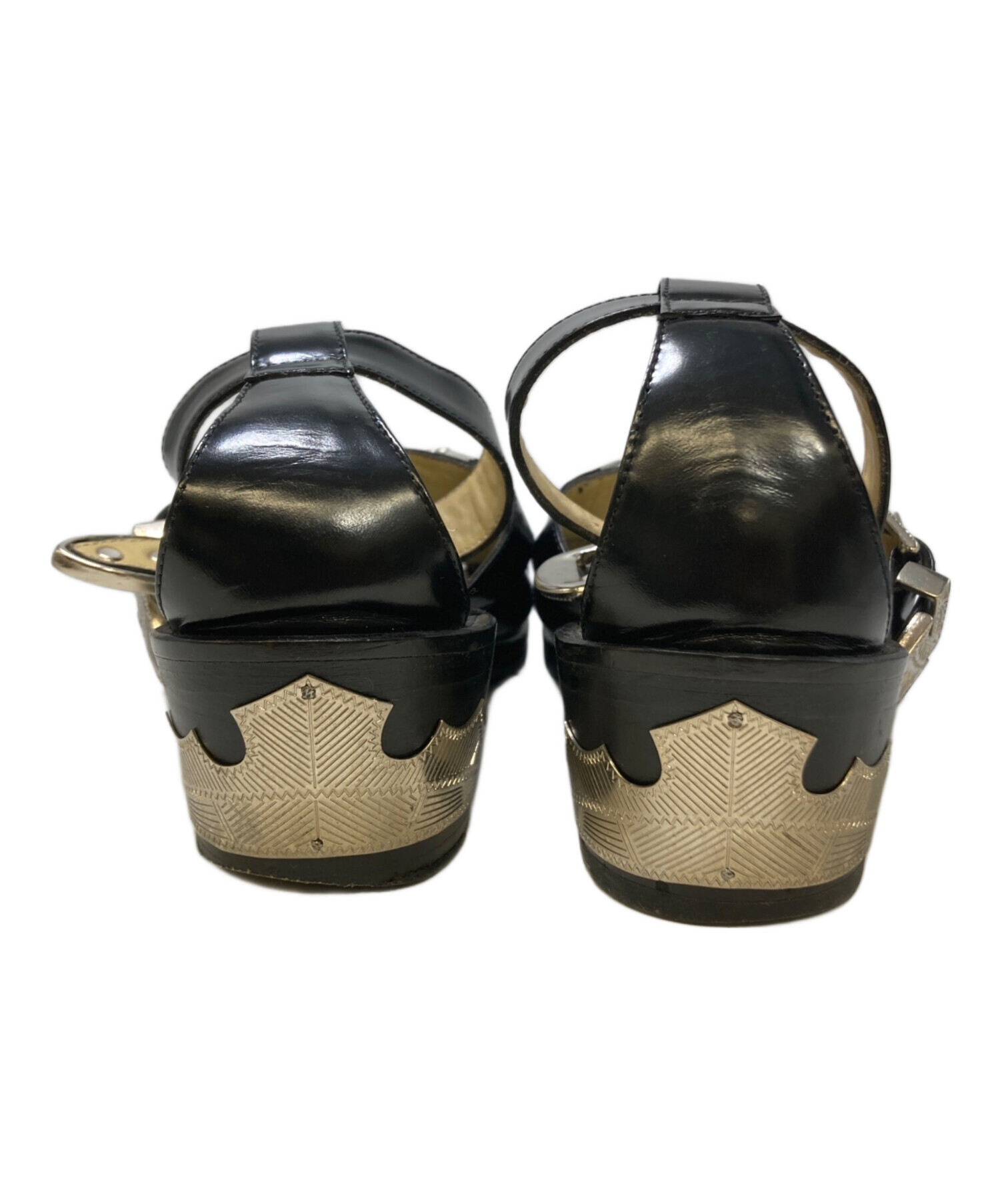 TOGA PULLA ブラック クロスストラップ フラットシューズ36 Toga Pulla