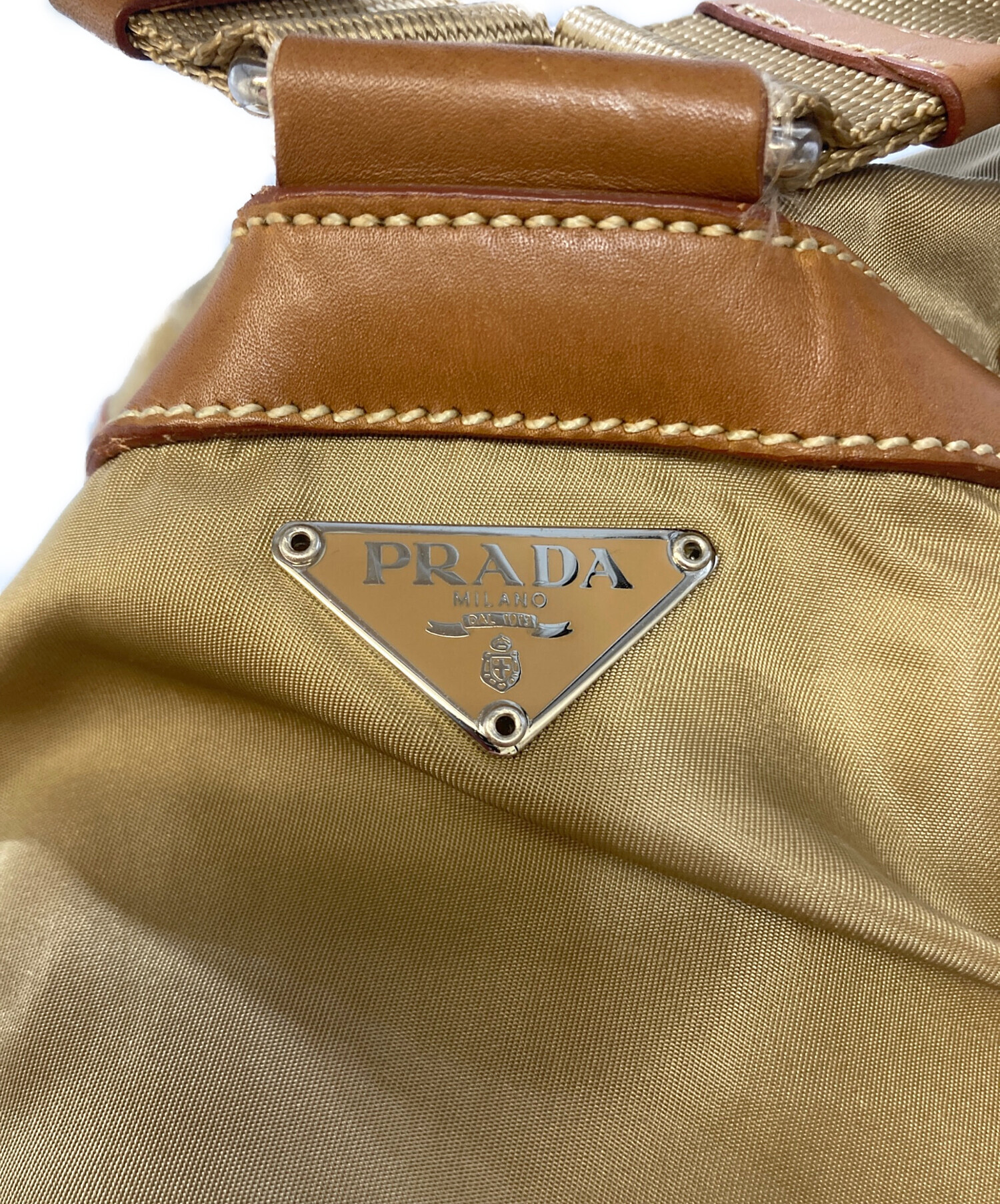 中古・古着通販】PRADA (プラダ) ナイロンミニリュック ベージュ