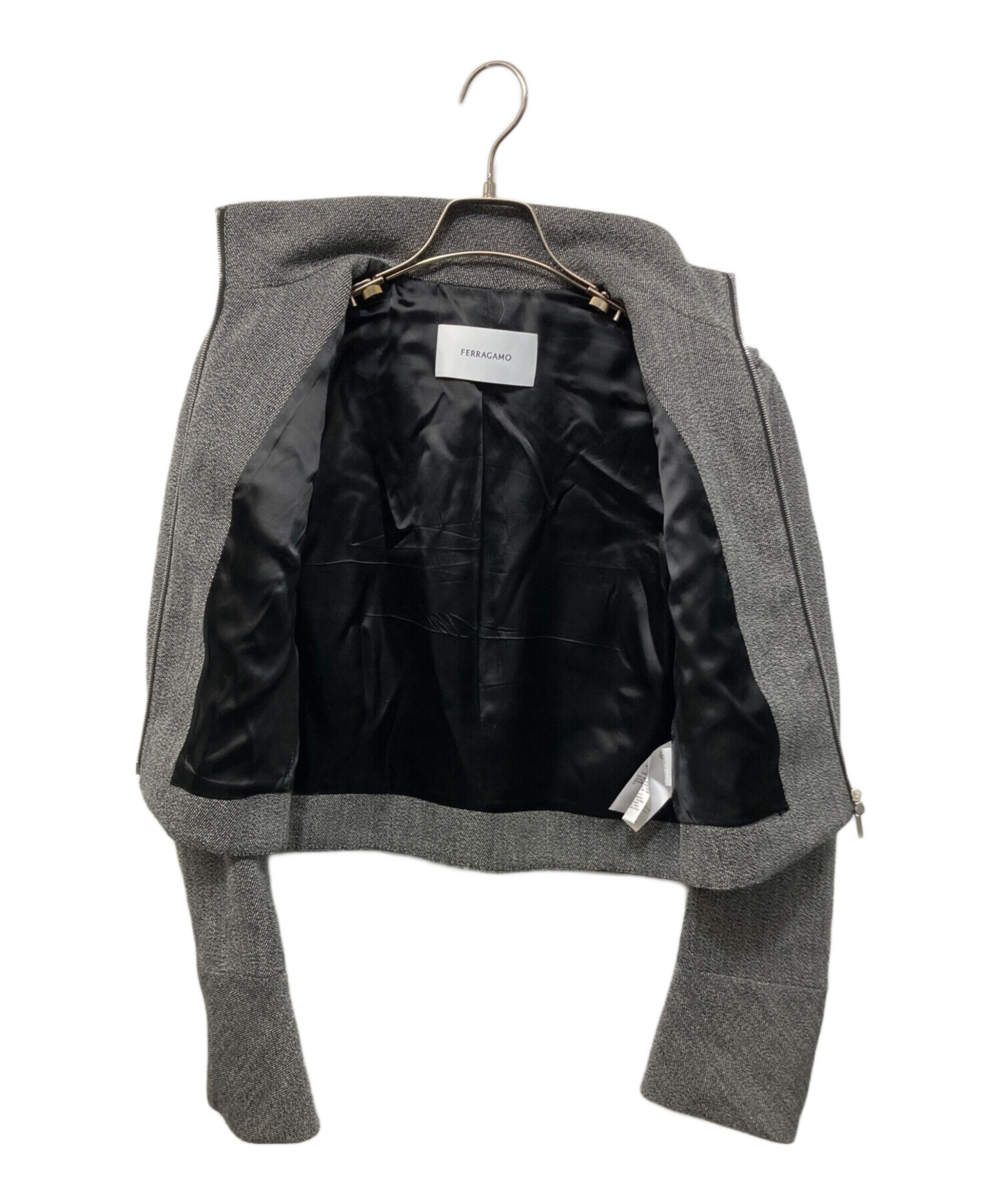 希少】Salvatore Ferragamo フェラガモ ショート丈 ジャケット 中古・古着通販】Ferragamo (フェラガモ) ウールショートジップ