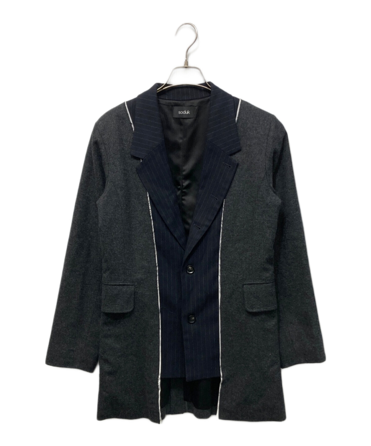 中古・古着通販】soduk (スドーク) ウール切替テーラード