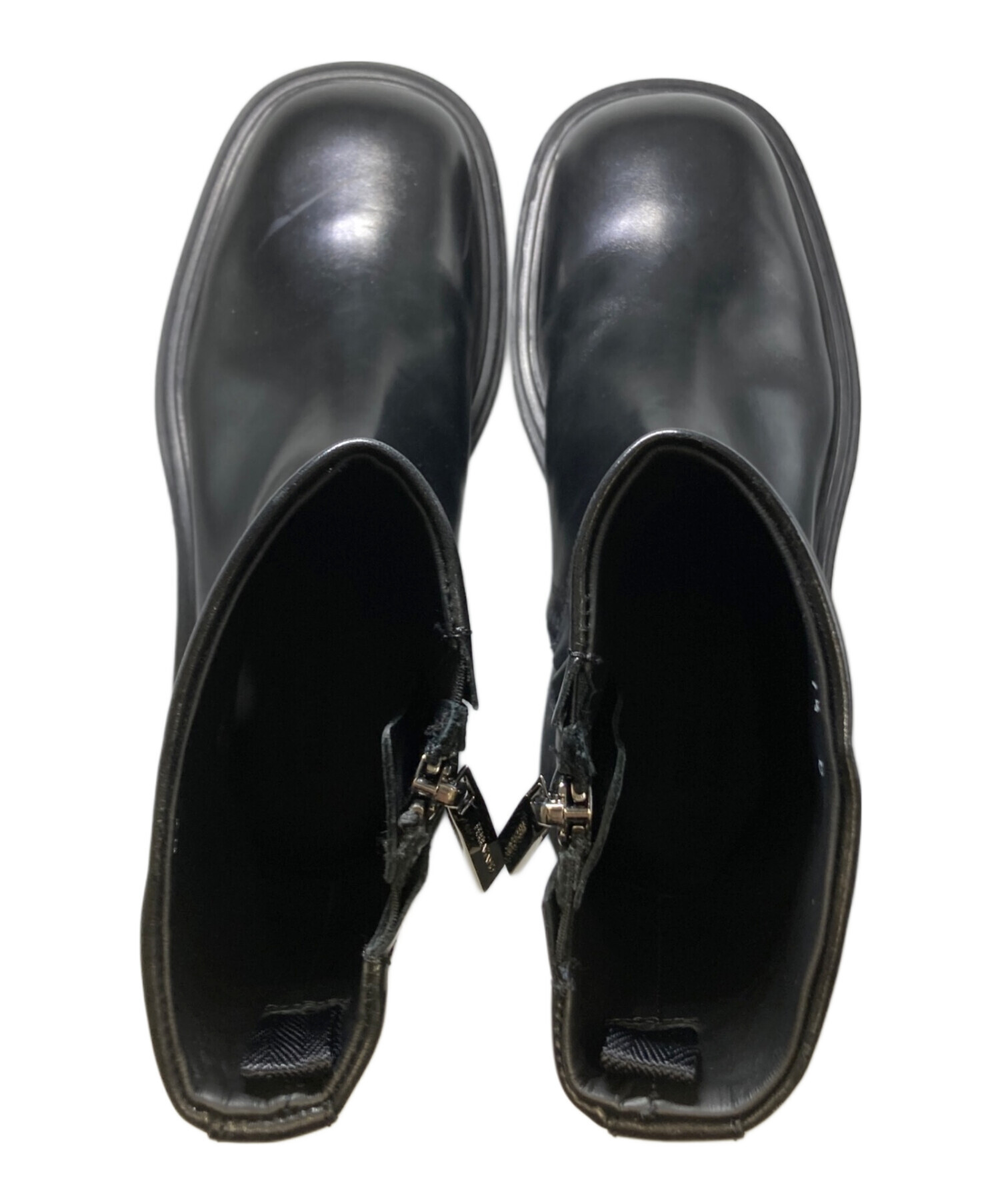 中古・古着通販】Ferragamo (フェラガモ) サイドジップブーツ ブラック