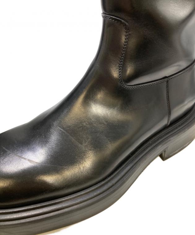 中古・古着通販】Ferragamo (フェラガモ) サイドジップブーツ ブラック