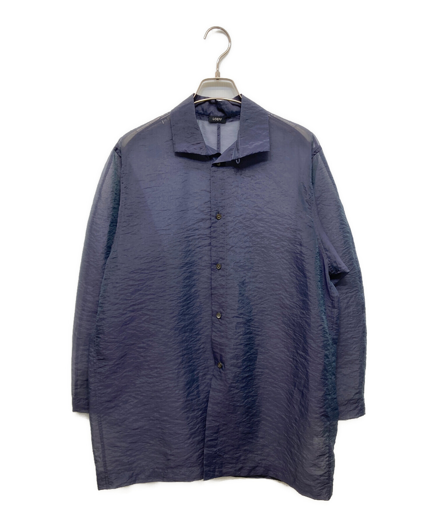 中古・古着通販】LOEFF (ロエフ) シアーシャツ ネイビー｜ブランド 