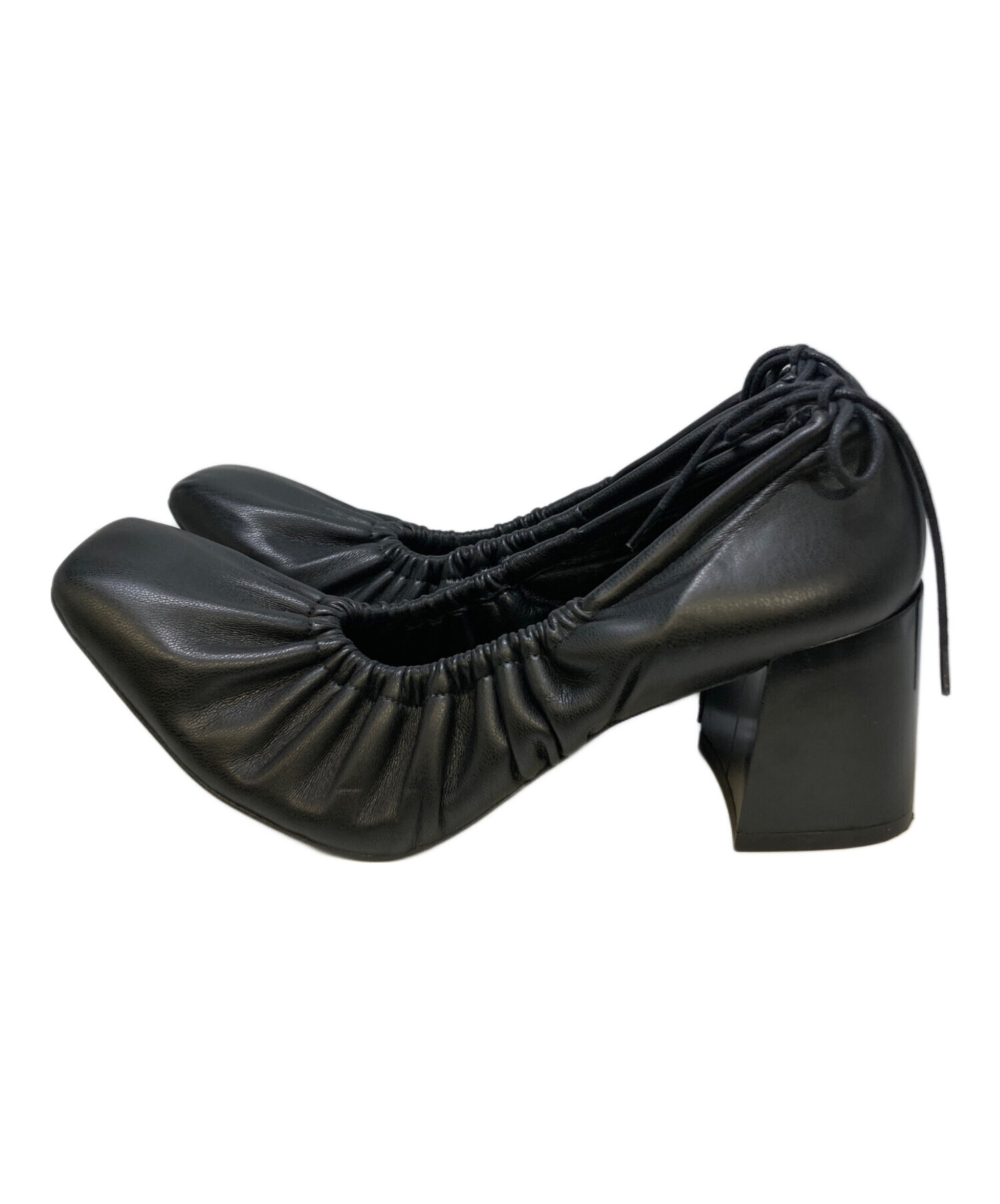 中古・古着通販】Patou (パトゥ) ブロックヒールギャザーパンプス