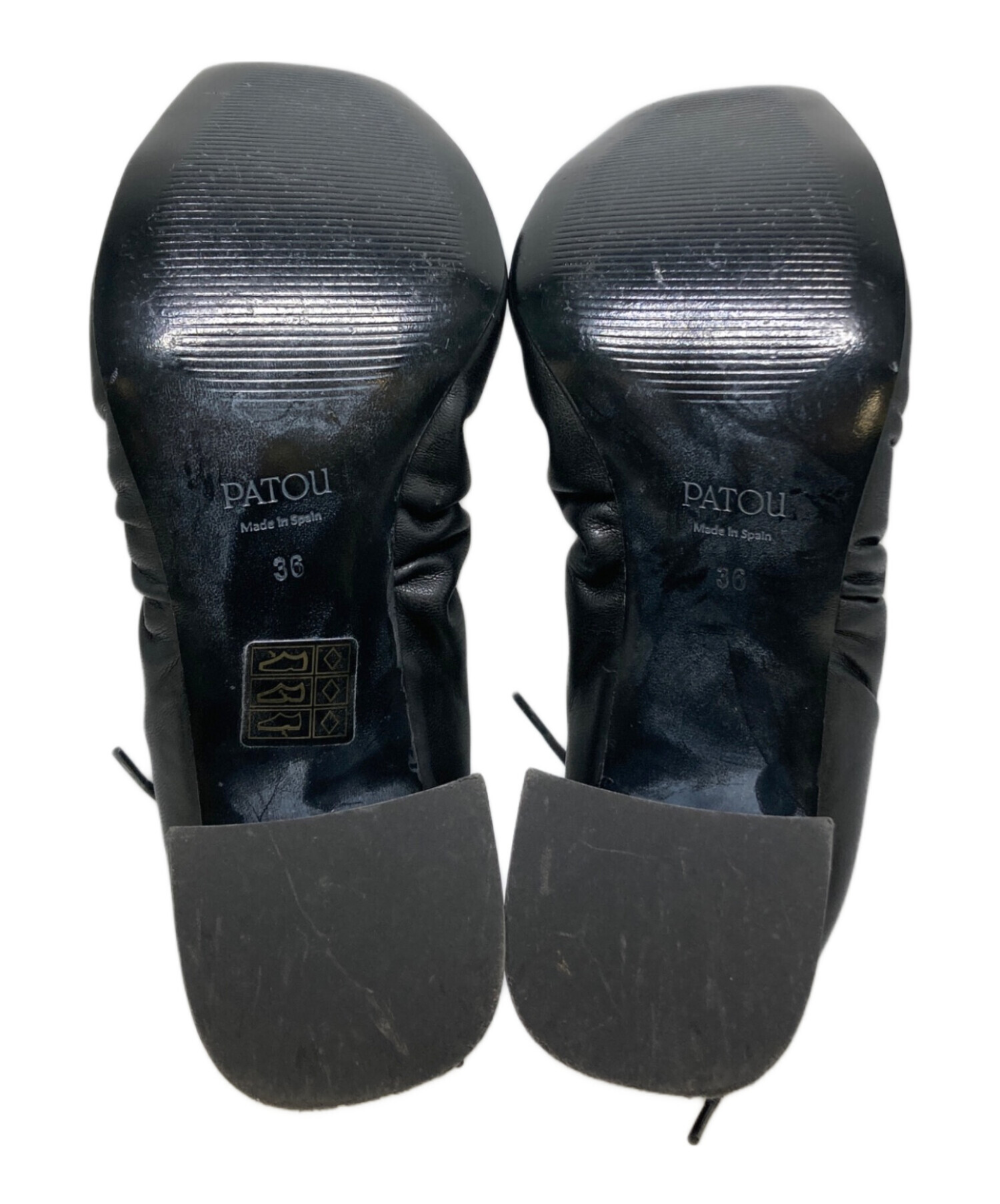 中古・古着通販】Patou (パトゥ) ブロックヒールギャザーパンプス