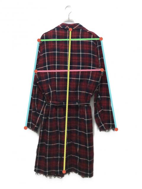 美品UNDERCOVER チェックネル ガウン コート 赤 紺 UCP4001 中古・古着通販】UNDERCOVER (アンダーカバー) Slash Magazine期