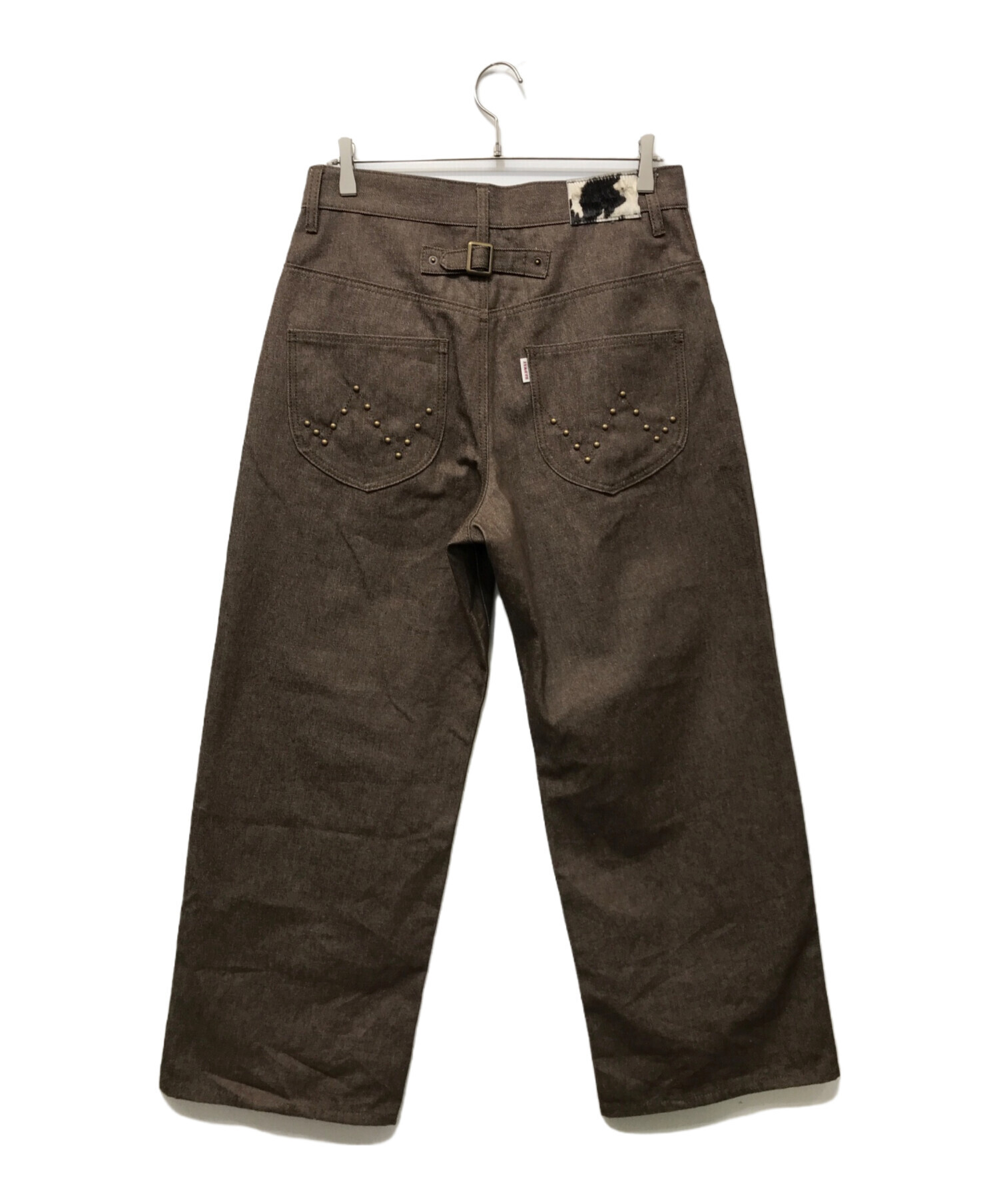 パンツ BADWAY Leopard straight denim pants L 中古・古着通販】BADWAY (バッドウェイ) Leopard straight denim pants