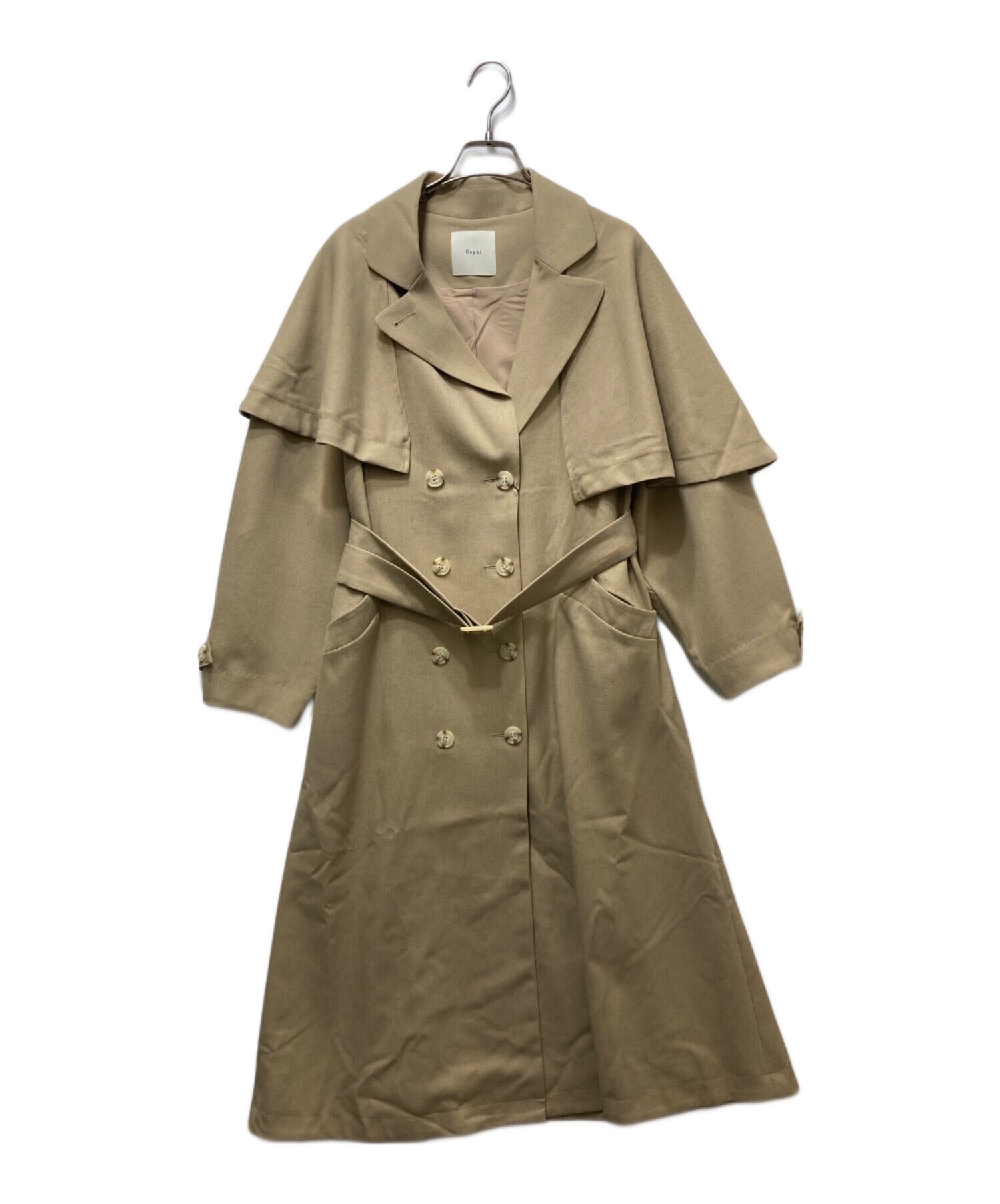 ジャケット・アウター eaphi asymmetry detail coat 中古・古着通販】EAPHI (エフィ) ASYMMETRY CAPE TRENCH COAT ベージュ