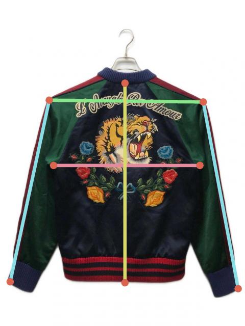 中古・古着通販】GUCCI (グッチ) タイガー刺繍スカジャン ブルー