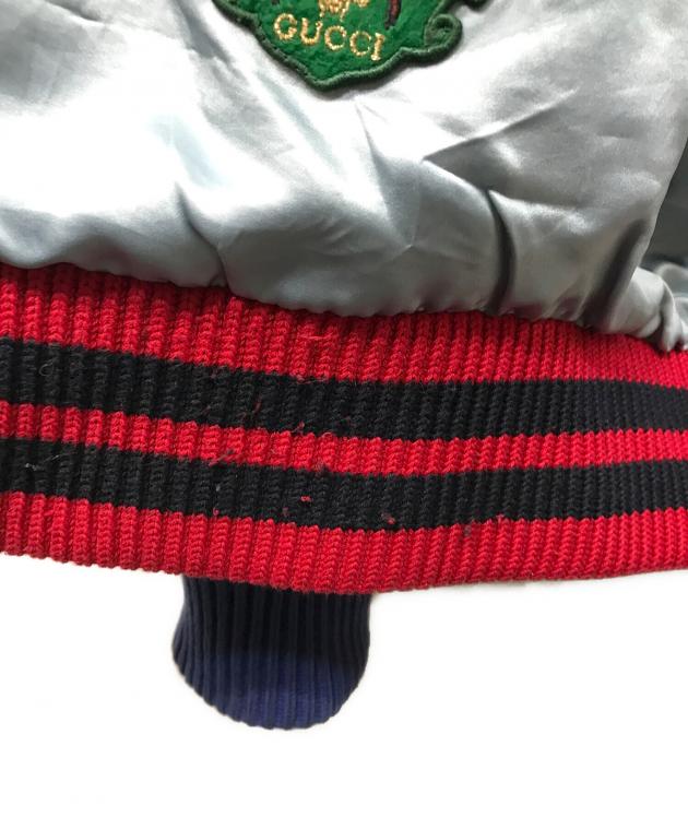 中古・古着通販】GUCCI (グッチ) タイガー刺繍スカジャン ブルー