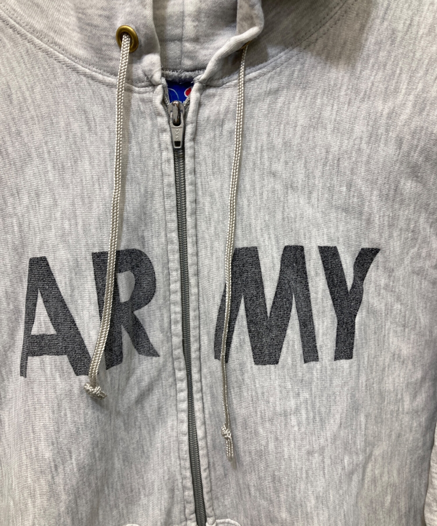 Champion ARMY SOCCER パーカー Lサイズ グレー 中古・古着通販】Champion (チャンピオン) ARMYプリント 青刺繍タグ