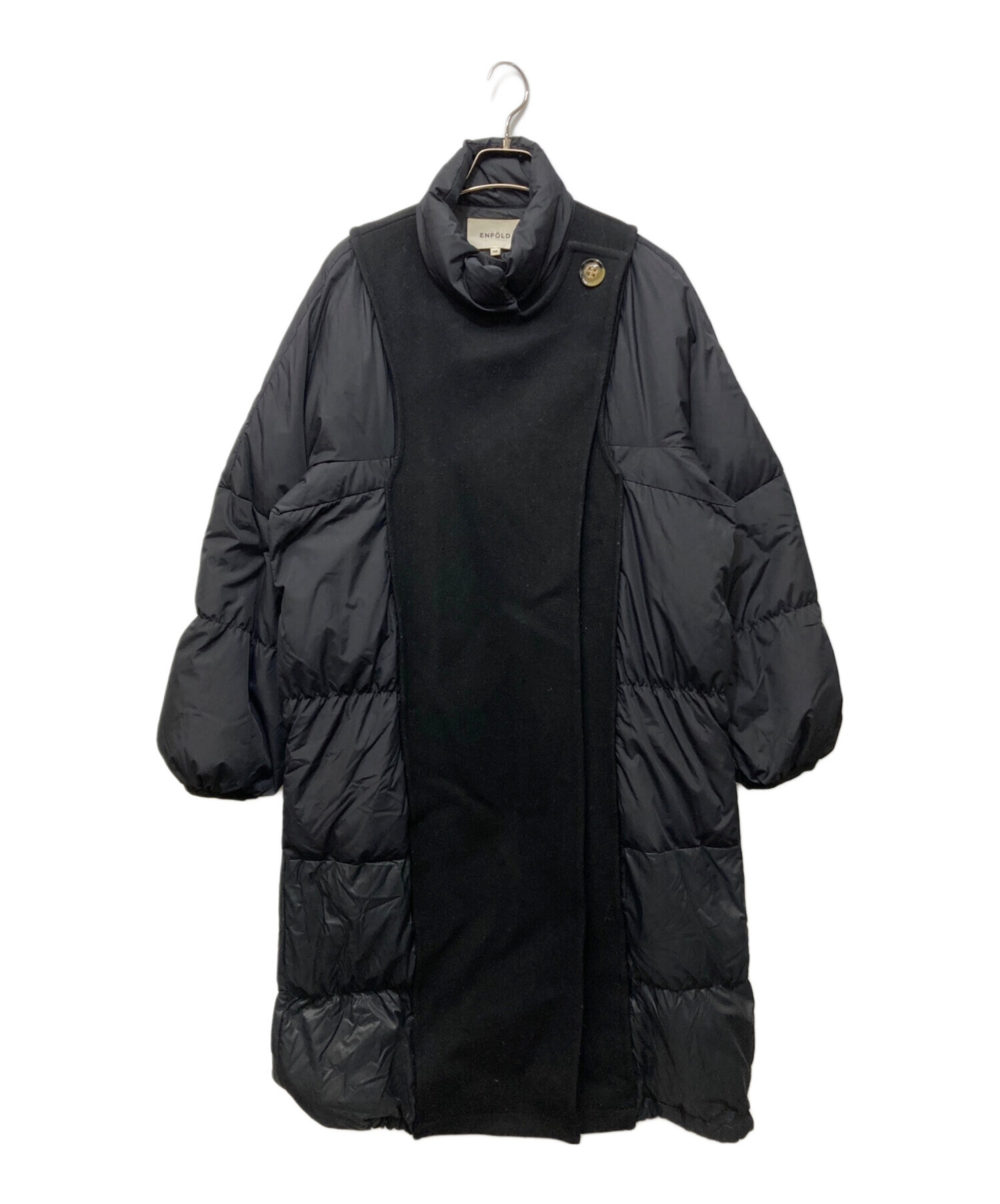 中古・古着通販】ENFOLD (エンフォルド) MELTON×DOWN COAT ブラック