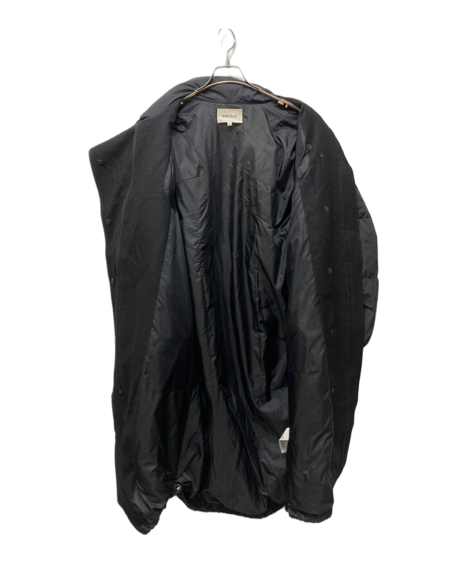 中古・古着通販】ENFOLD (エンフォルド) MELTON×DOWN COAT ブラック