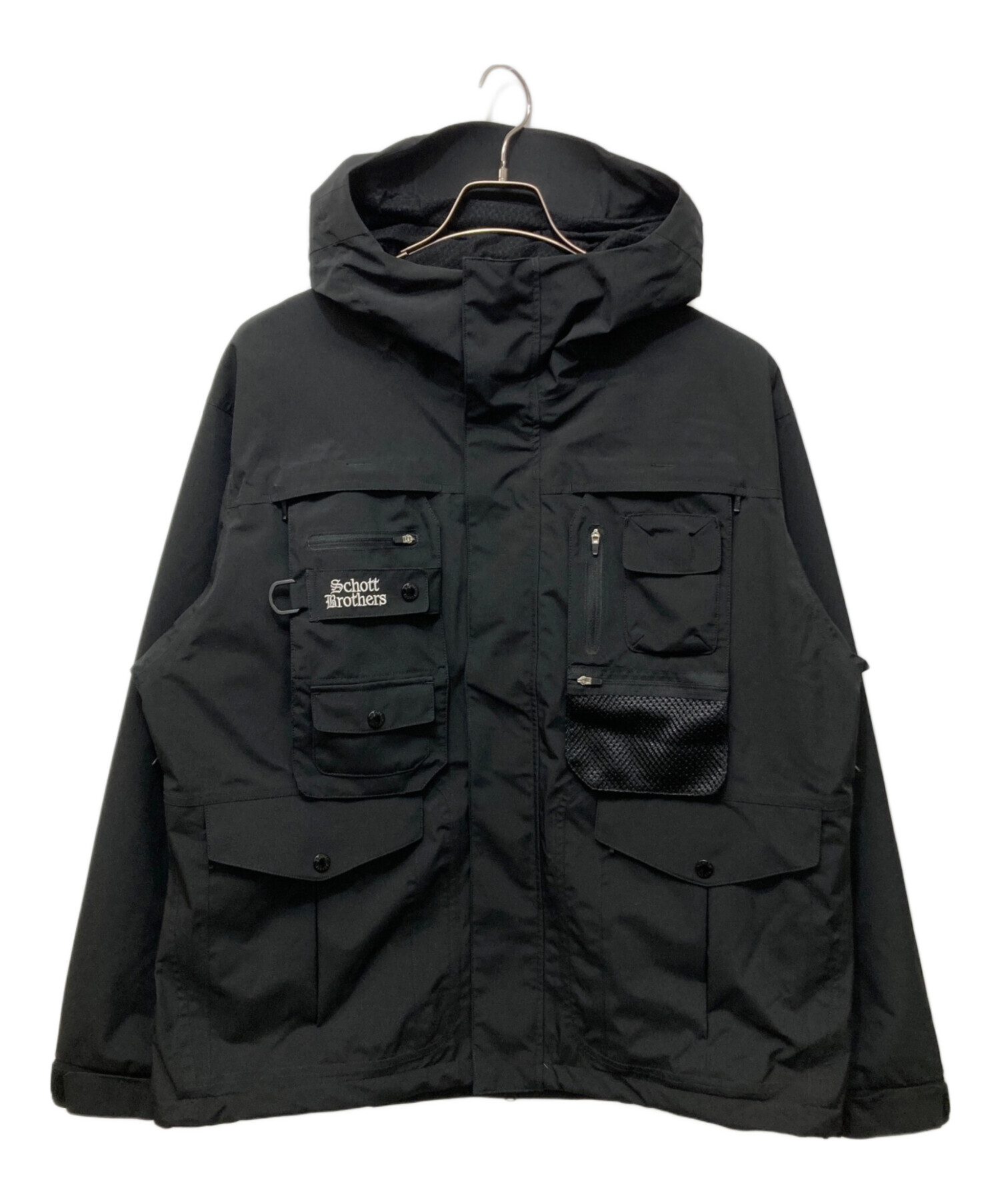中古・古着通販】Schott (ショット) B.S HOODED JKT ブラック サイズ:L