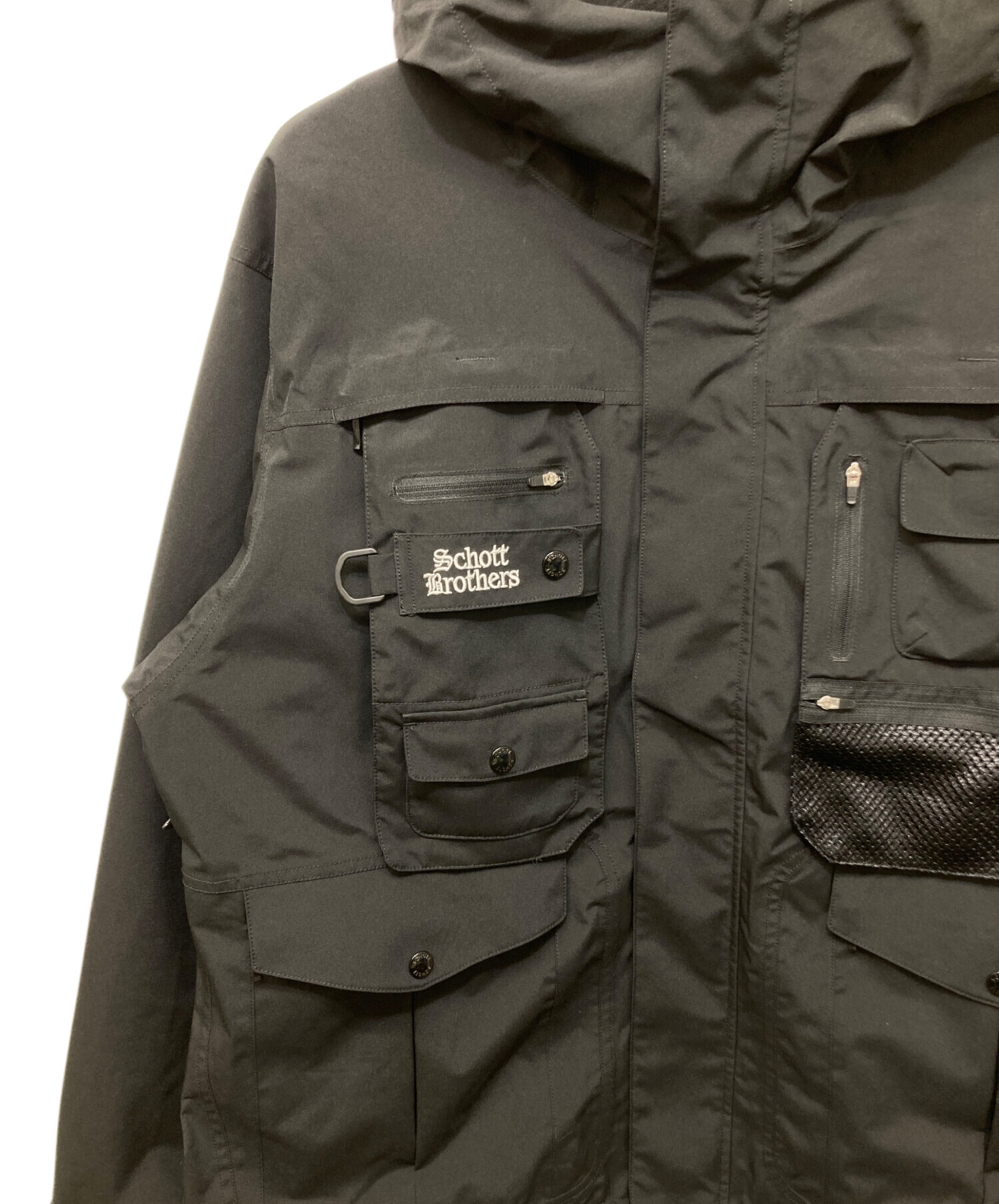 中古・古着通販】Schott (ショット) B.S HOODED JKT ブラック サイズ:L