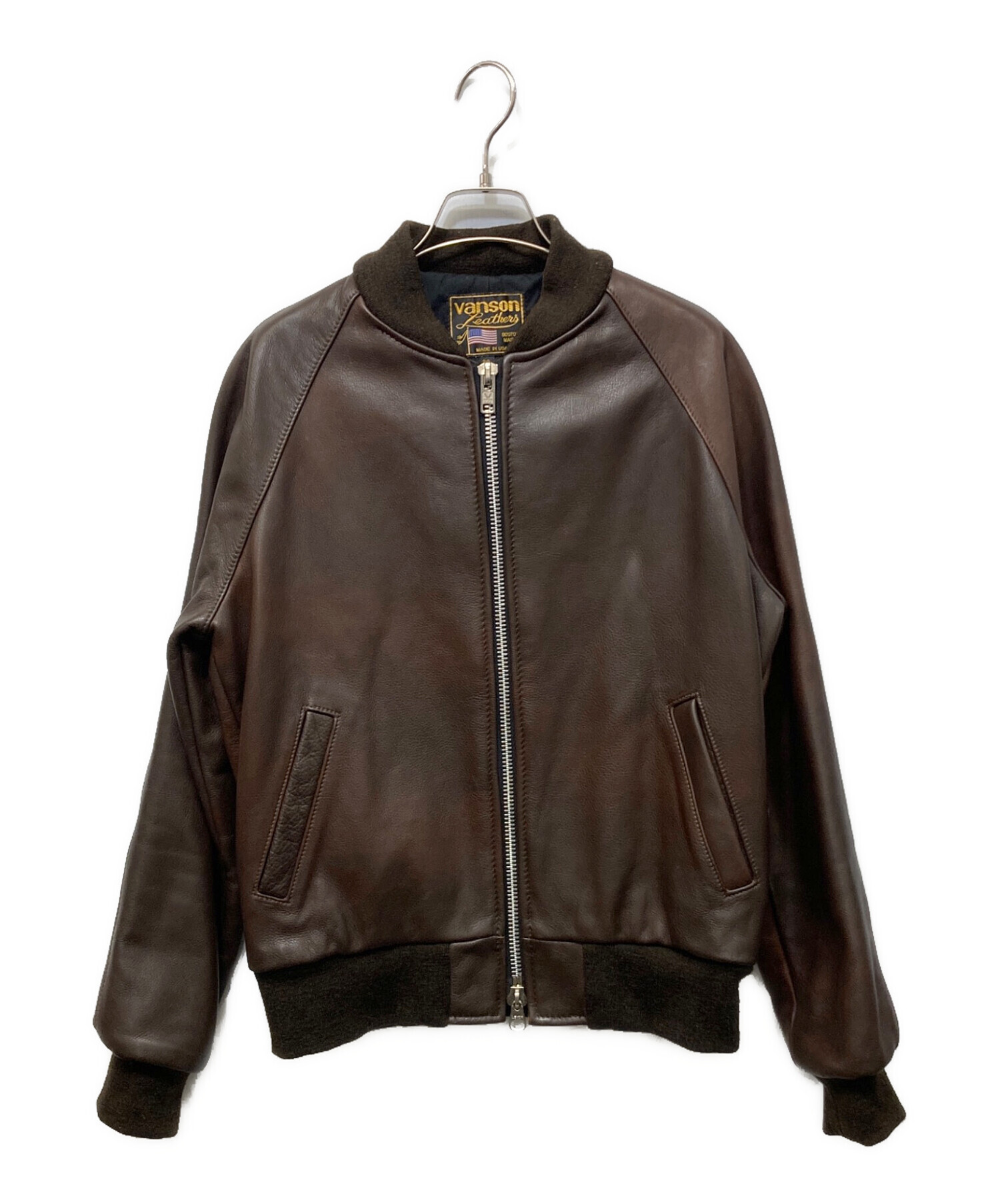 中古・古着通販】VANSON (バンソン) TJV レザースタジャン ブラウン