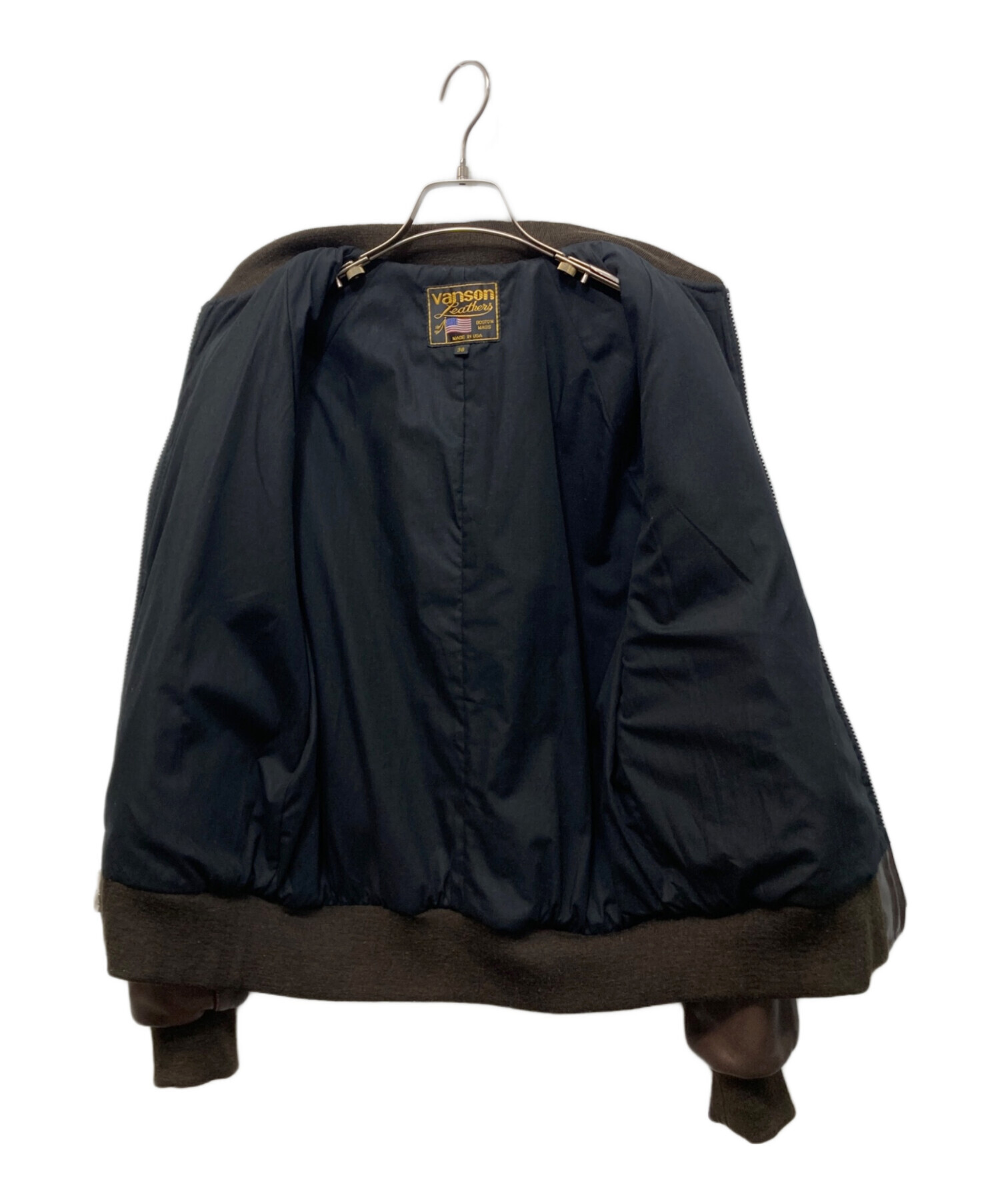 中古・古着通販】VANSON (バンソン) TJV レザースタジャン ブラウン