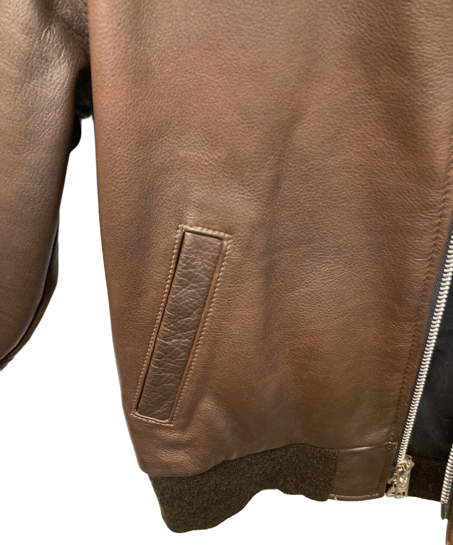 中古・古着通販】VANSON (バンソン) TJV レザースタジャン ブラウン