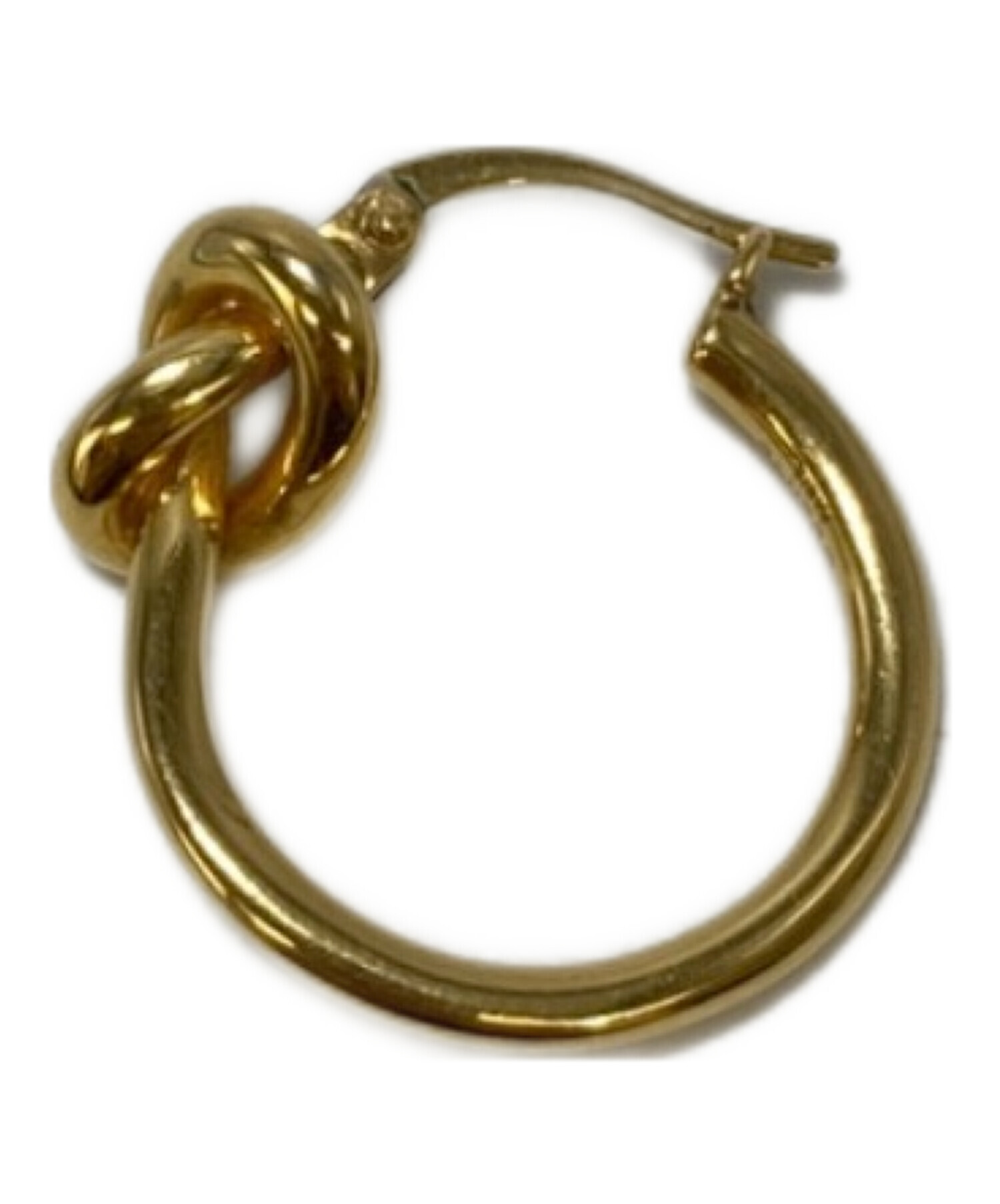 【片耳のみ】CELINE ノットフープピアス　ゴールド 中古・古着通販】CELINE (セリーヌ) ノット GP フープピアス ゴールド